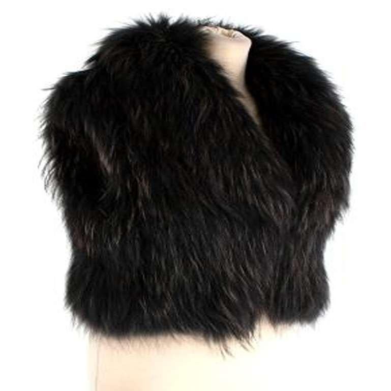 Amanda Wakeley Raccoon Fur Gilet

- Black Long raccoon fur
- Sleeveless
- Oversize lapels
- Short fit
- Stretch net backing

Made in China.  

Dry clean and do not iron.

PLEASE NOTE, THESE ITEMS ARE PRE-OWNED AND MAY SHOW SIGNS OF BEING STORED EVEN