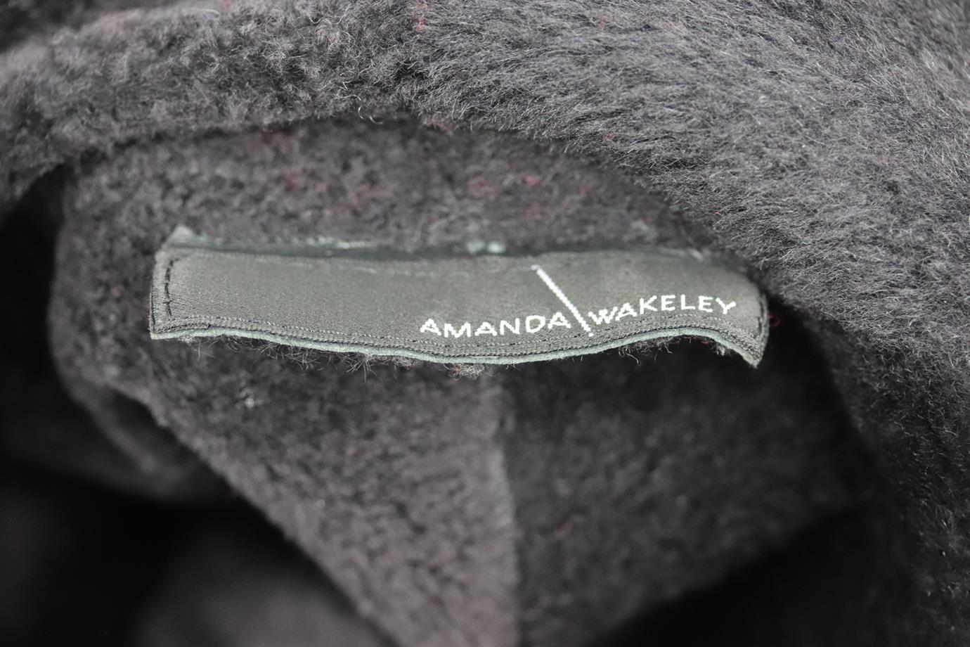 Gray Amanda Wakeley Shearling Lined Leather Coat Large