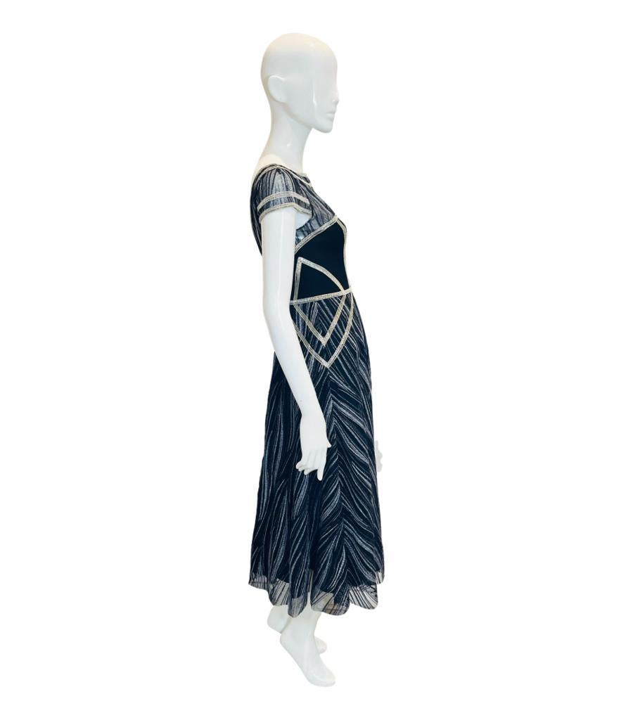 Amanda Wakeley Metallic-Kleid mit Tüllbesatz und Metallic-Panelle im Zustand „Hervorragend“ im Angebot in London, GB