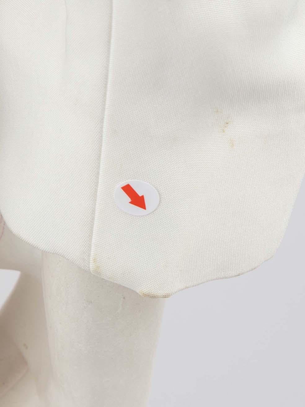 Amanda Wakeley White Contrast Lapel Blazer Size M For Sale 2