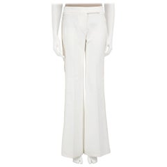 Amanda Wakeley White - Pantaloni a gamba svasata con bordi a contrasto - taglia S.