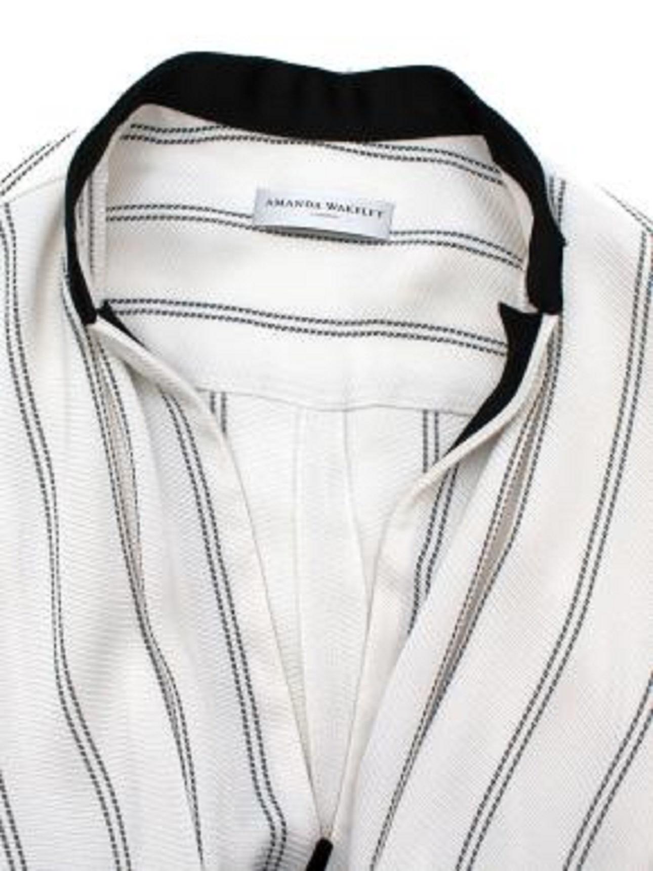 Amanda Wakeley White Stripe Wide Leg Jumpsuit For Sale 5