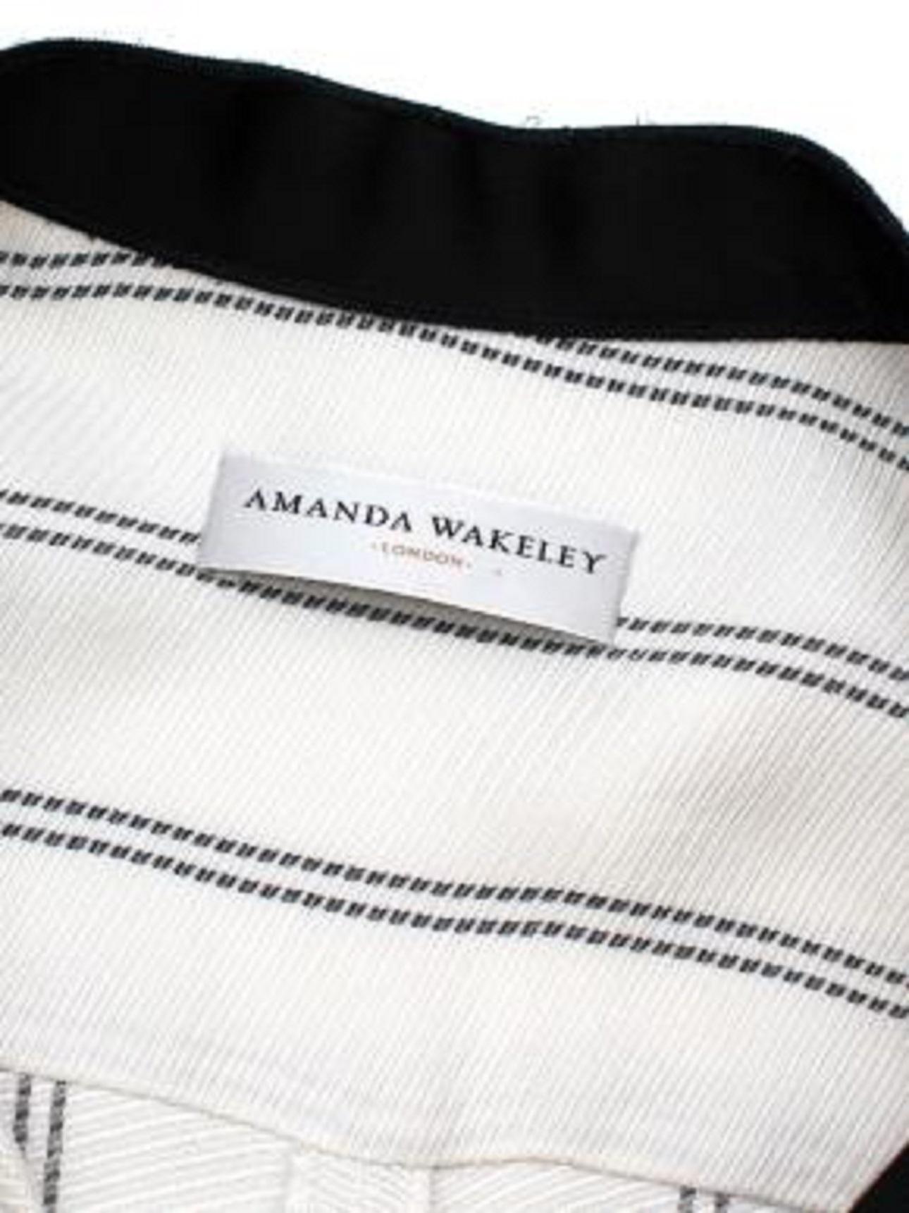Amanda Wakeley White Stripe Wide Leg Jumpsuit In Excellent Condition For Sale In London, GB