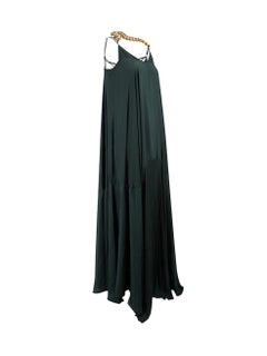 Amanda Wakeley Women's Green Chain Strap Maxi Dress