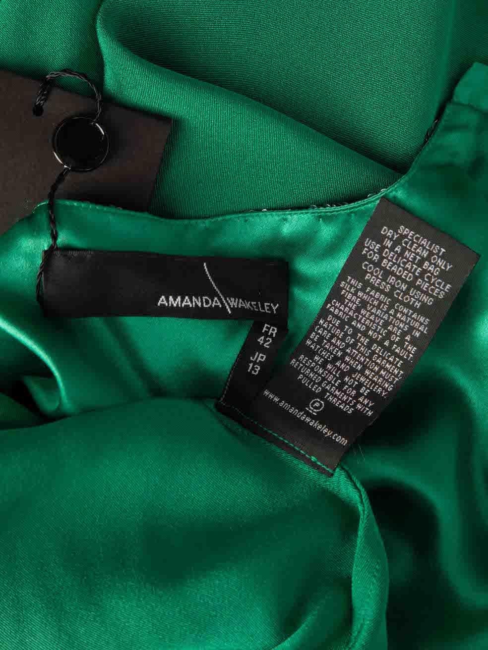 Amanda Wakeley Women's Green Silk Sequinned Maxi Gown 5