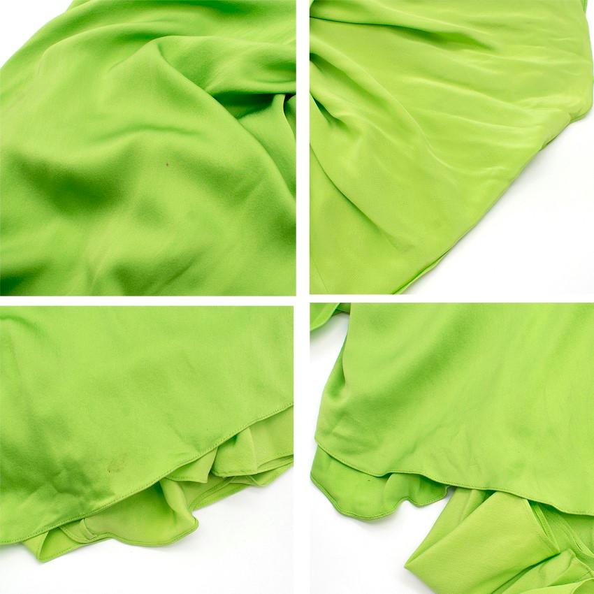 Amanda Wakely Lime Green Strapless Gown - Size Small For Sale 3
