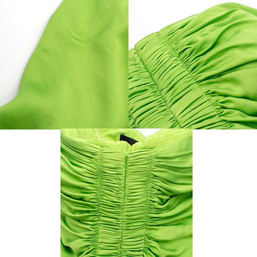 Amanda Wakely Lime Green Strapless Gown - Size Small For Sale 2