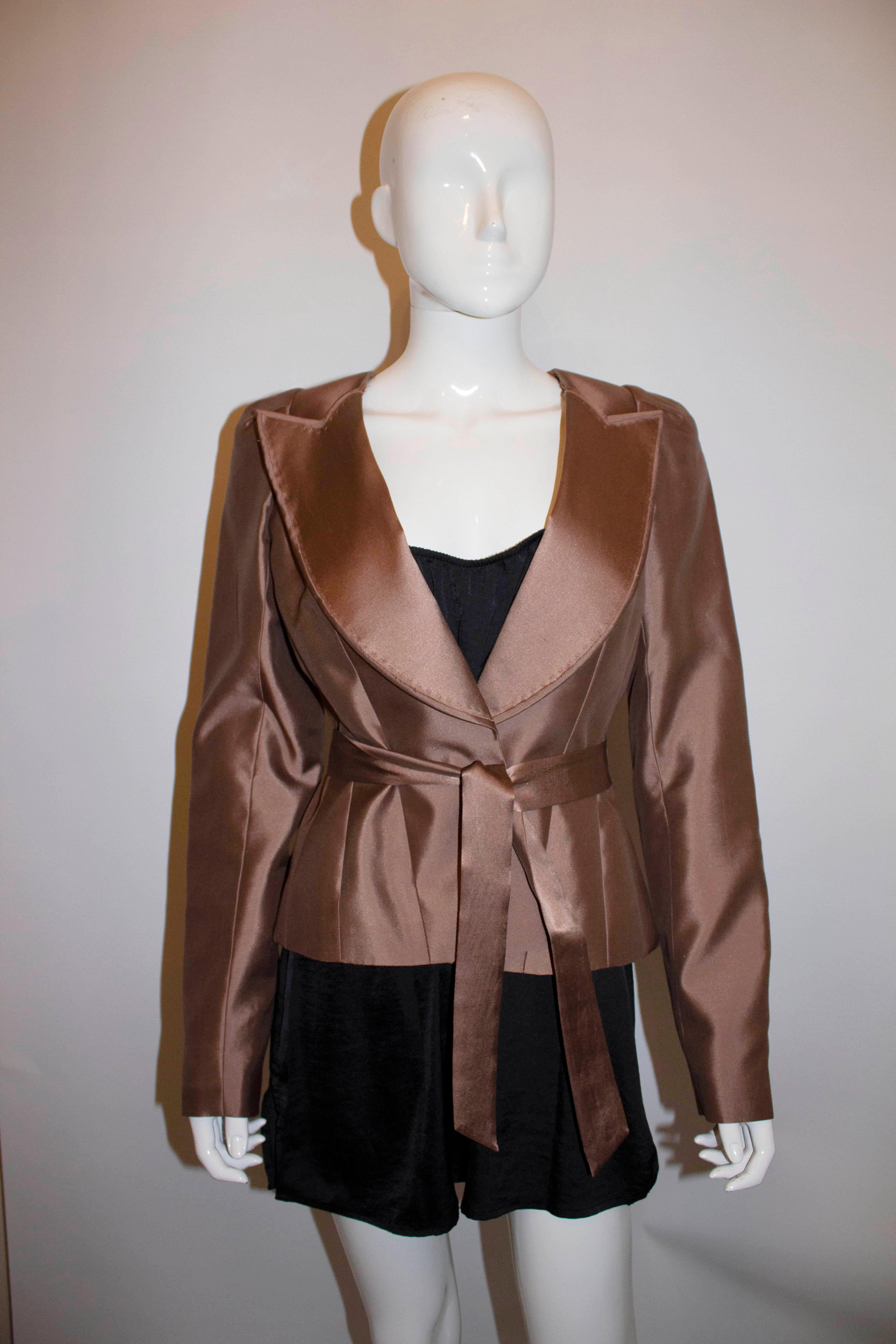 Brown Amanda Wakely Silk Jacket For Sale