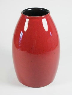 AMANO - Vaso in ceramica d'epoca - Smalto rosso - Germania - Fine del XX secolo