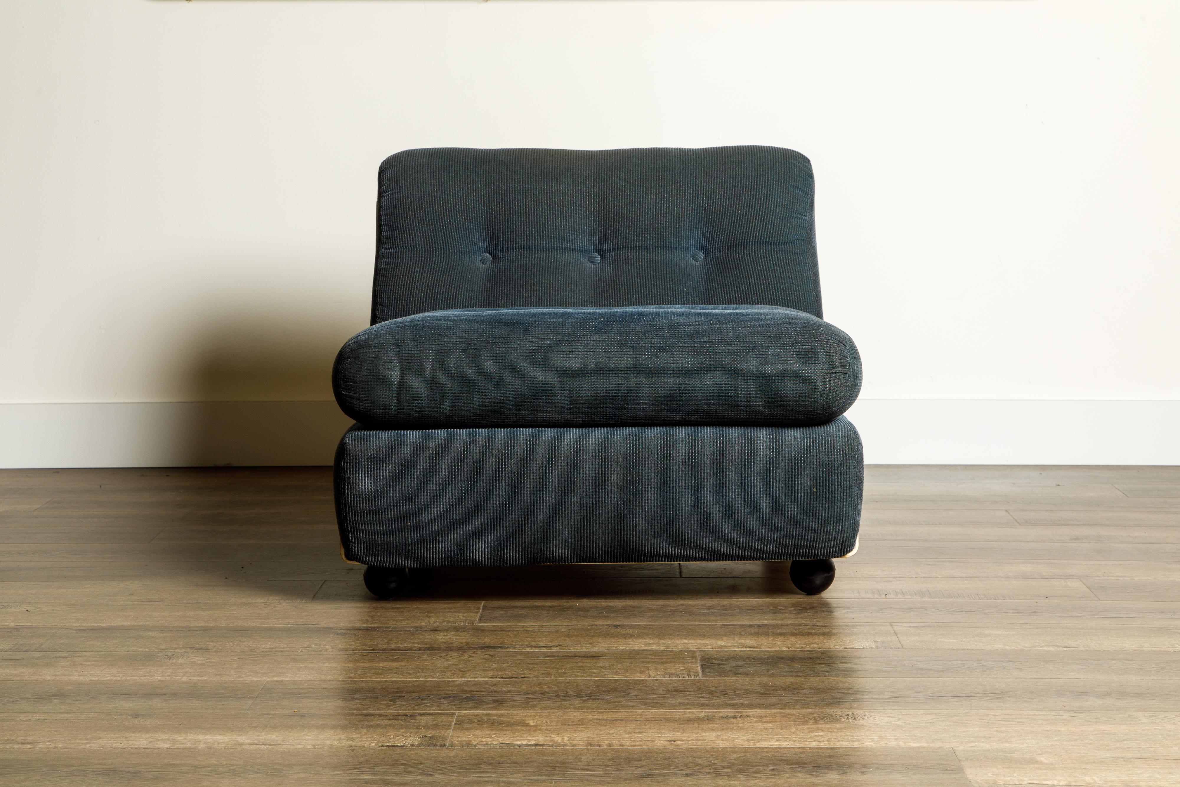 This 'Amanta' lounge chair by Mario Bellini for C&B Italia is special and unique because it is from the original years of production between 1966 and 1972 prior to B&B's production years. This example is ideal for a collector client. It is rare to