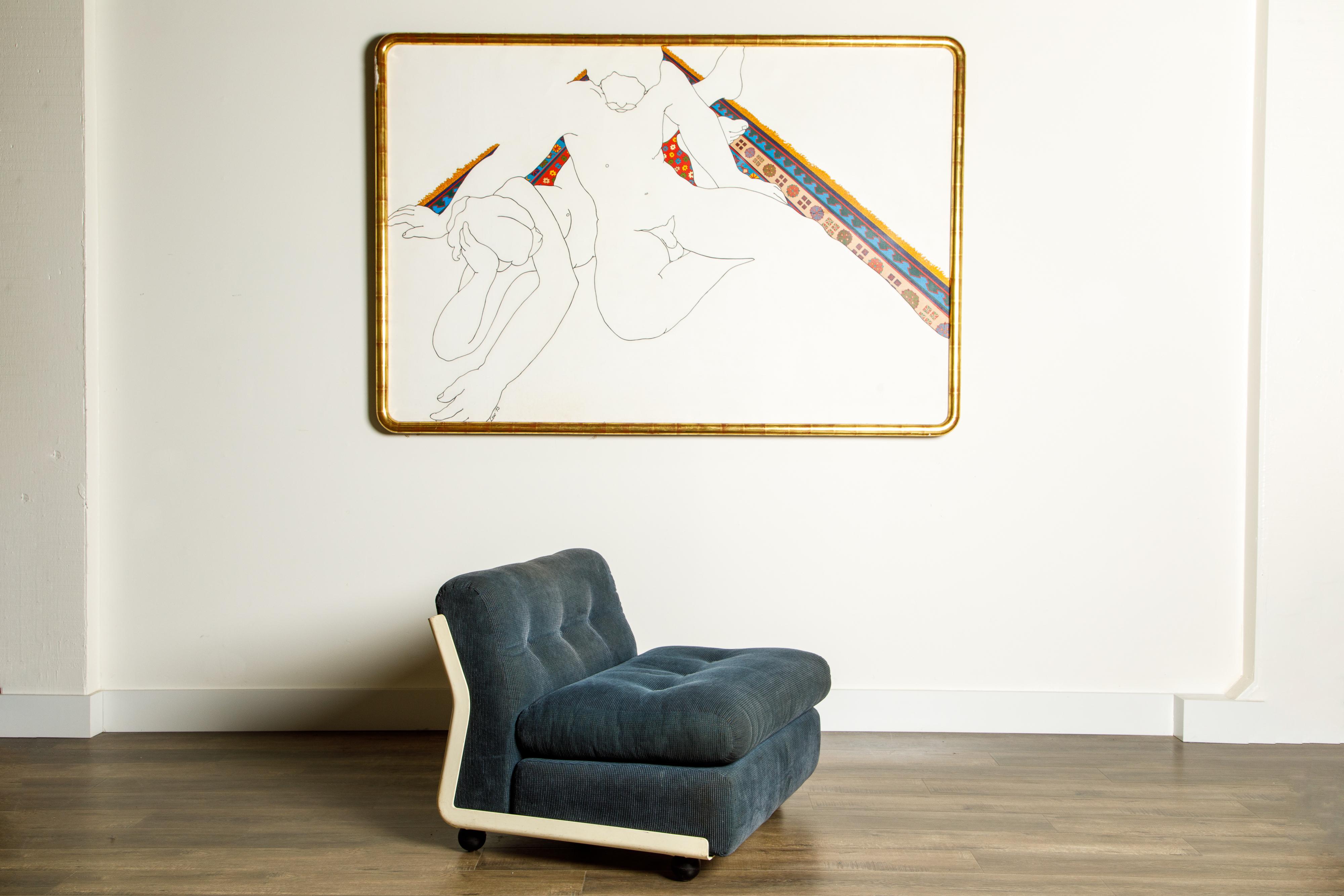 Italian 'Amanta' Fiberglass Lounge Chair by Mario Bellini for C&B Italia, c. 1966 Signed