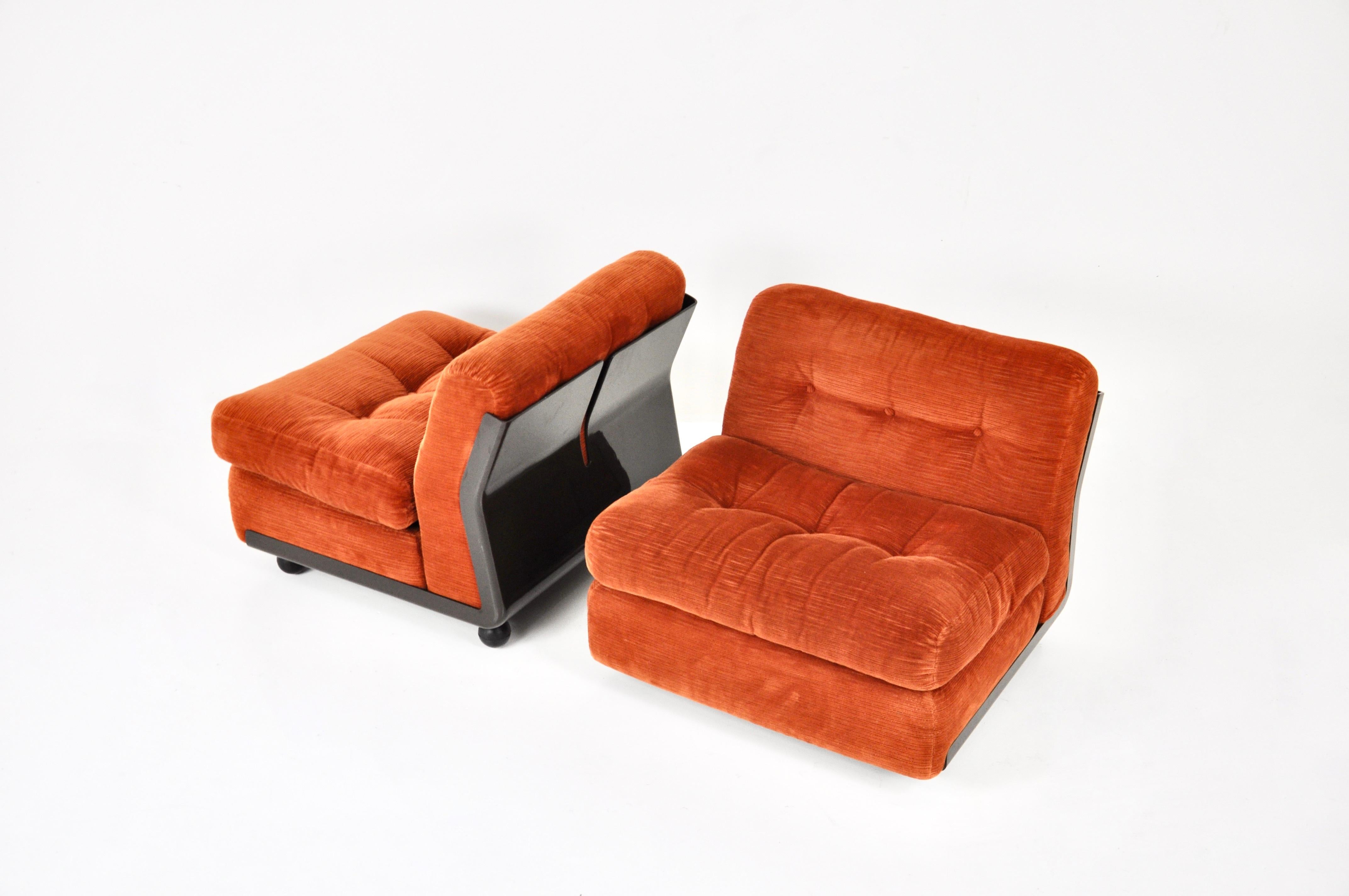 Mid-Century Modern Amanta Lounge chairs by Mario Bellini for B&B Italia, 1970s, set of 2