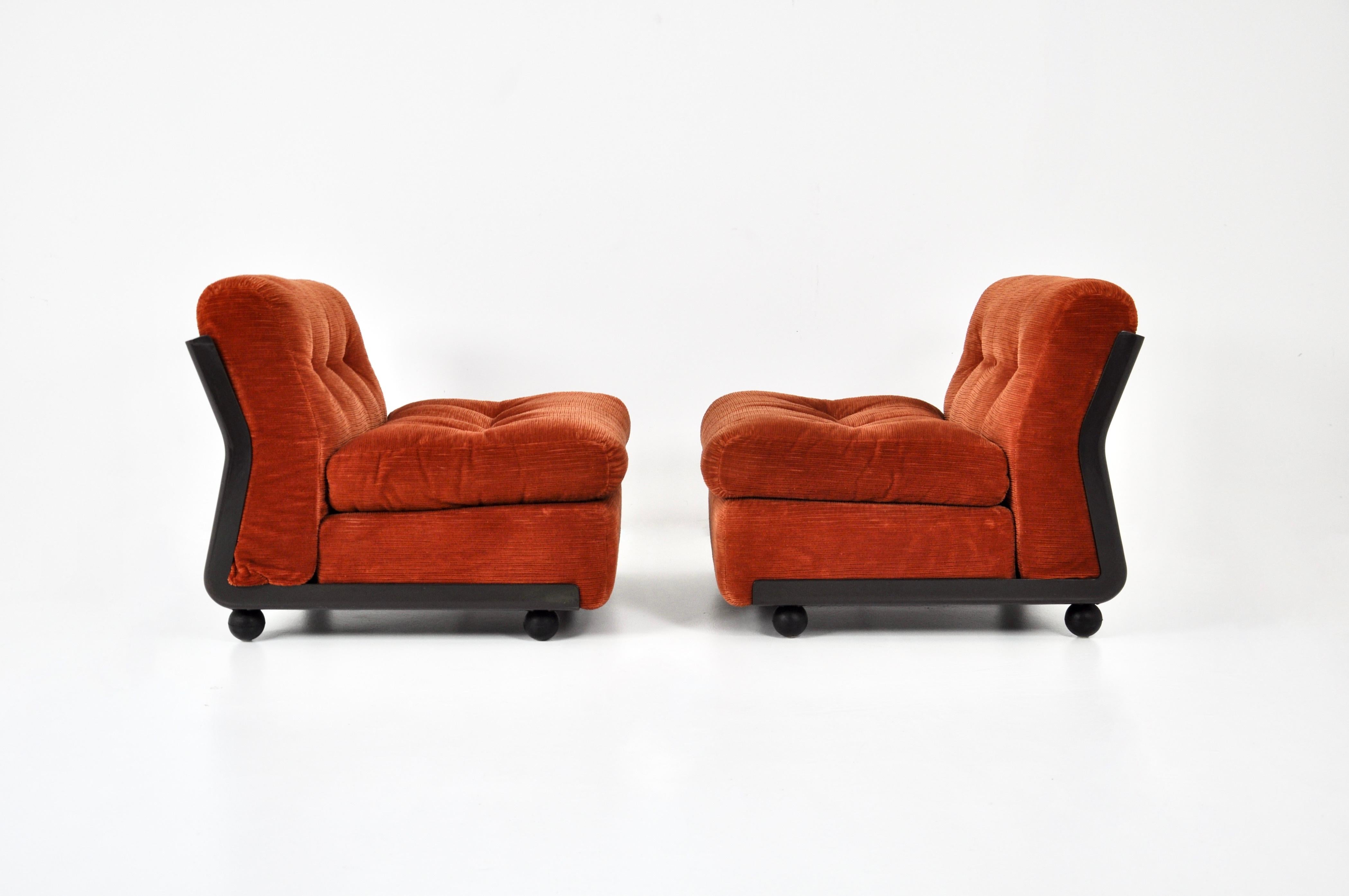 Late 20th Century Amanta Lounge chairs by Mario Bellini for B&B Italia, 1970s, set of 2