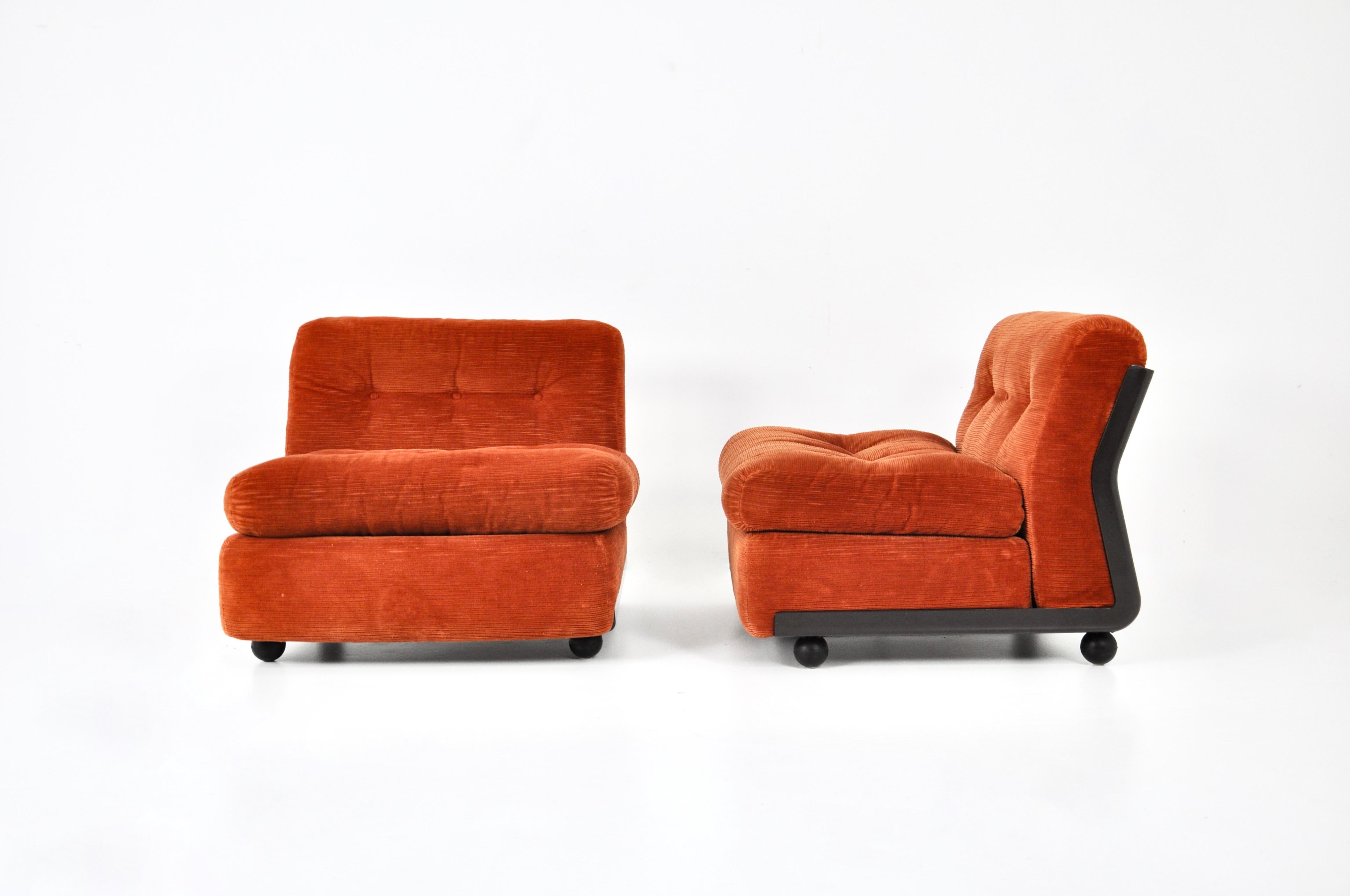 Amanta Lounge chairs by Mario Bellini for B&B Italia, 1970s, set of 2 2