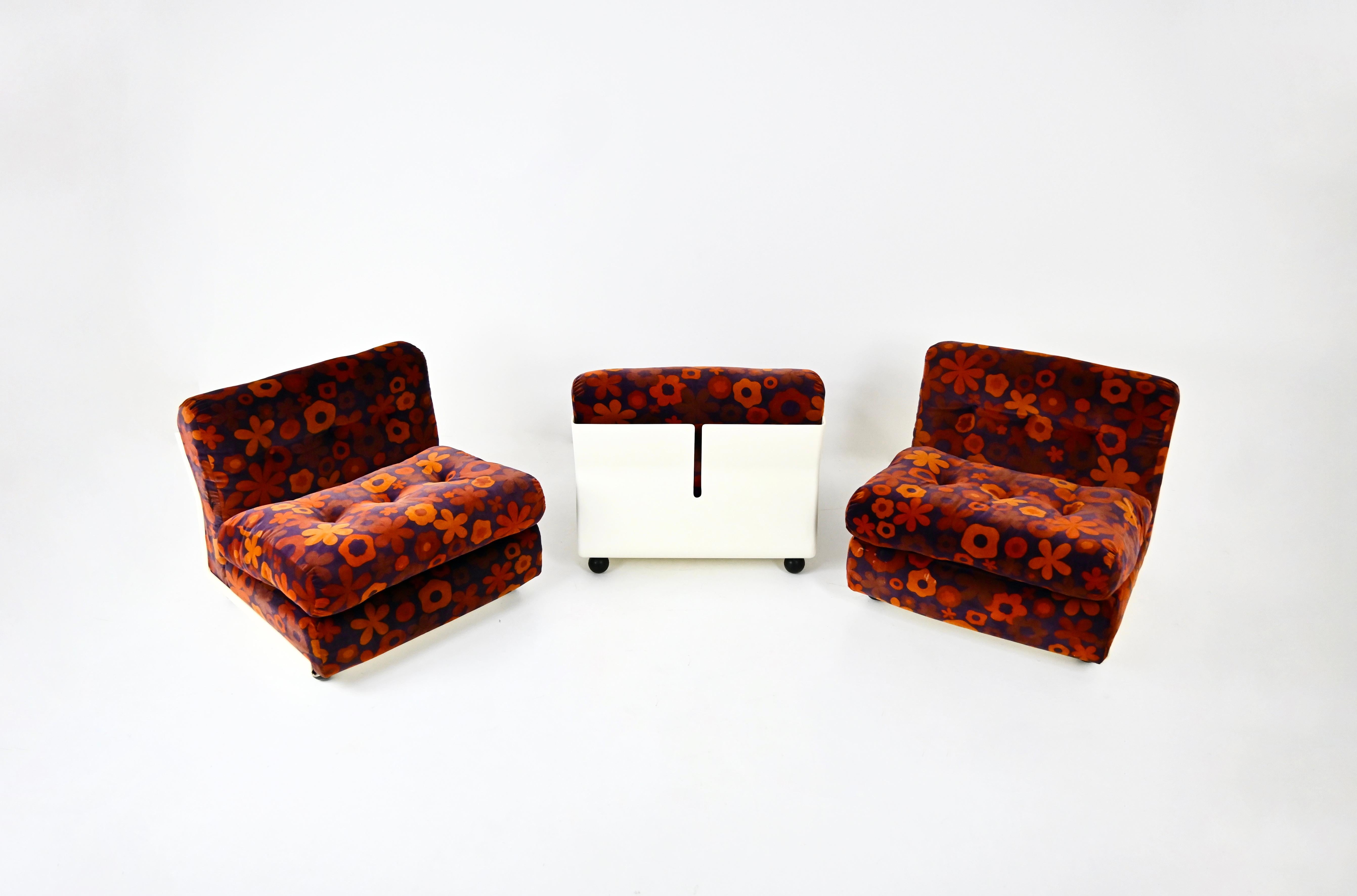 Amanta Lounge chairs by Mario Bellini for C&B Italia, 1960s, set of 3 For Sale 2