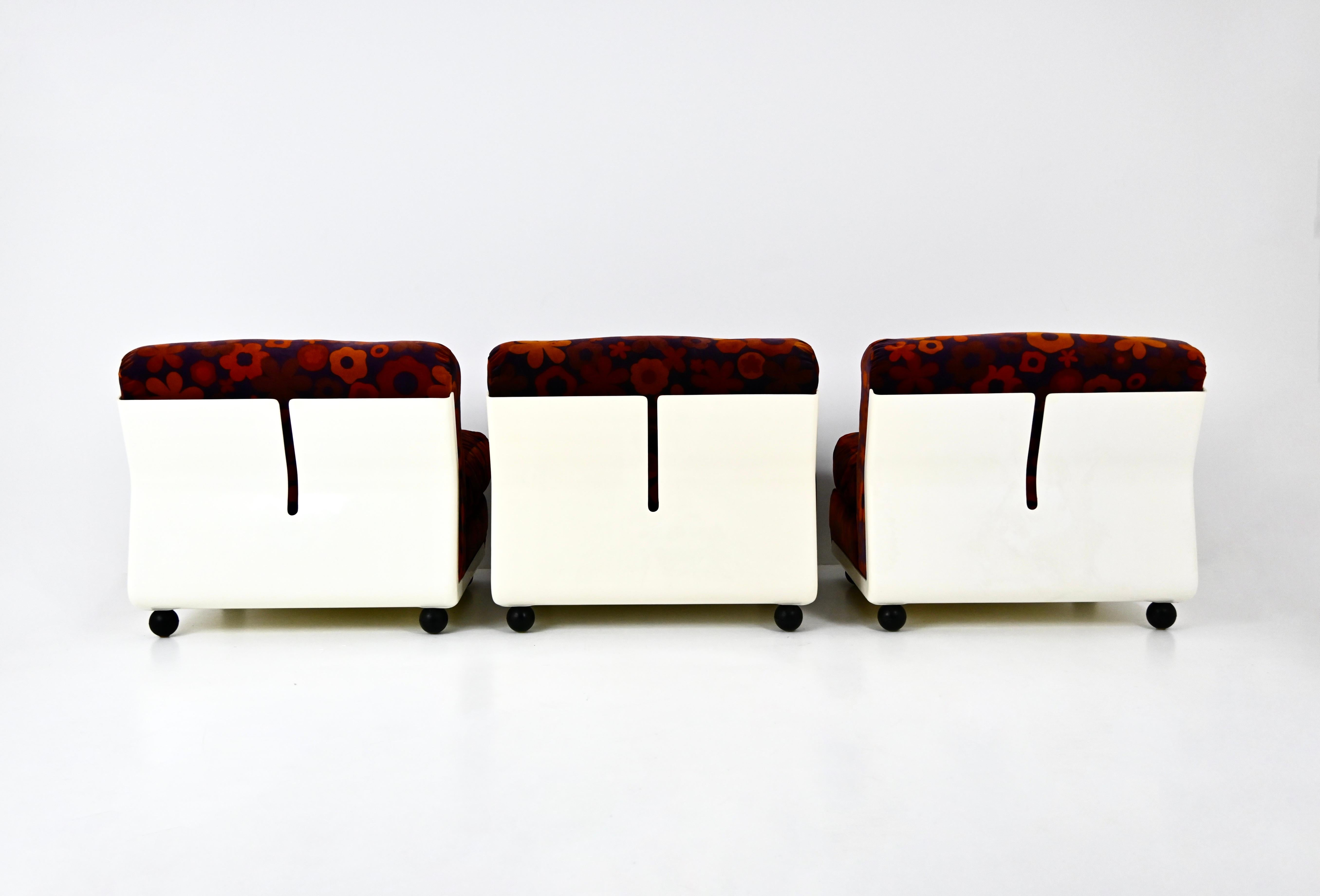 Amanta Lounge chairs by Mario Bellini for C&B Italia, 1960s, set of 3 In Good Condition For Sale In bruxelles, BE