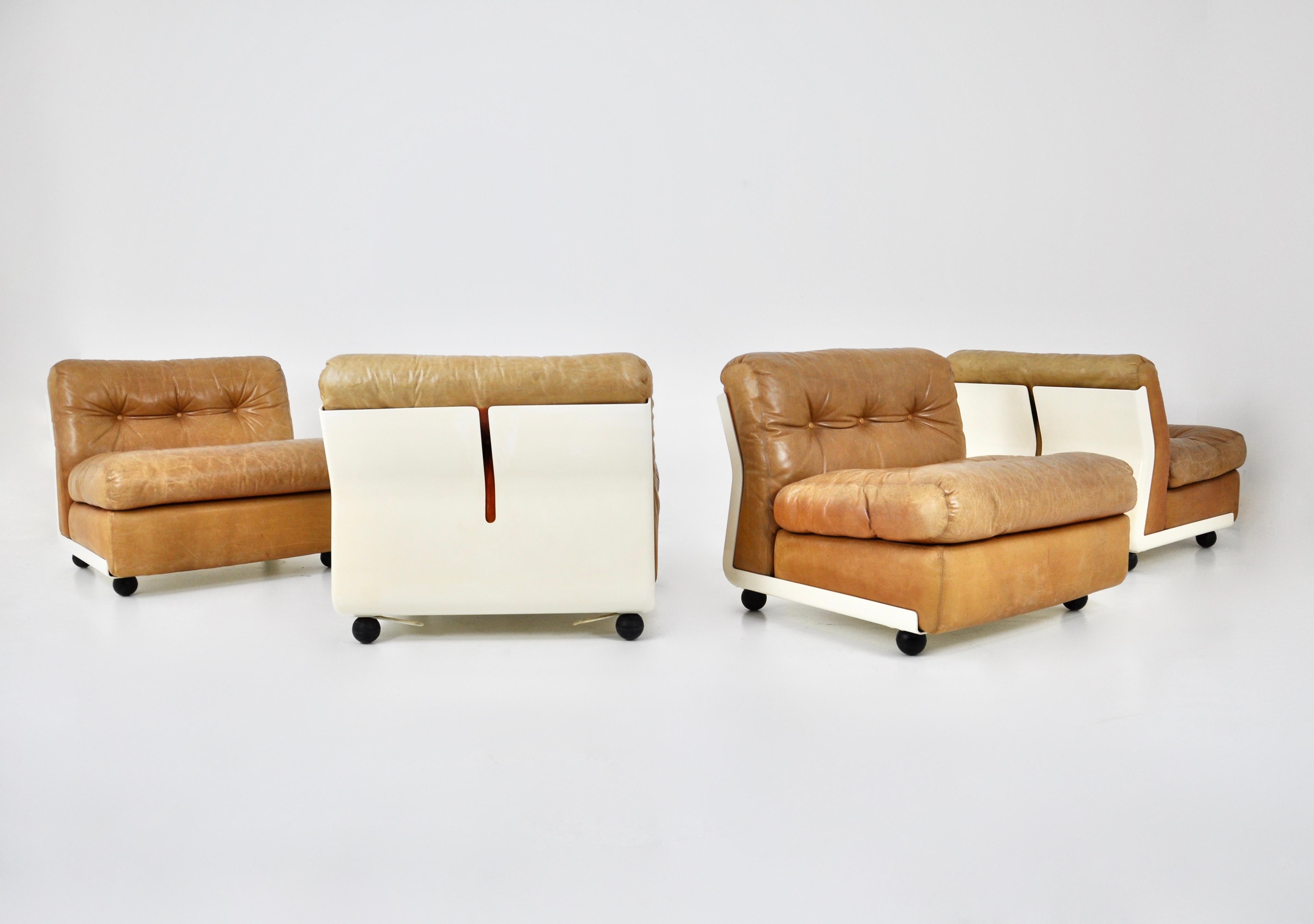 Amanta Lounge chairs by Mario Bellini for C&B Italia, 1960s set of 4 4