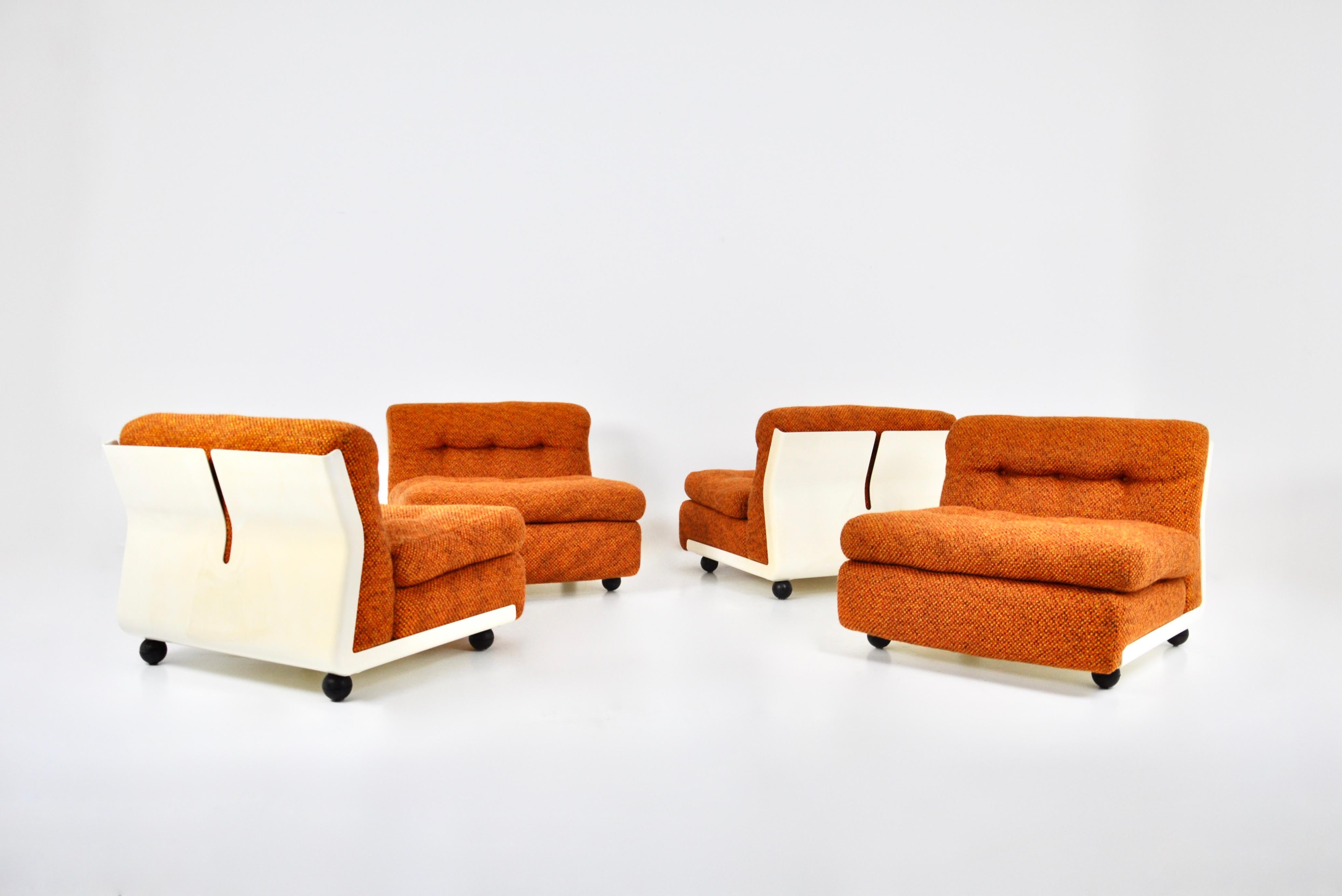 Amanta Lounge chairs by Mario Bellini for C&B Italia, 1960s, set of 4 For Sale 5