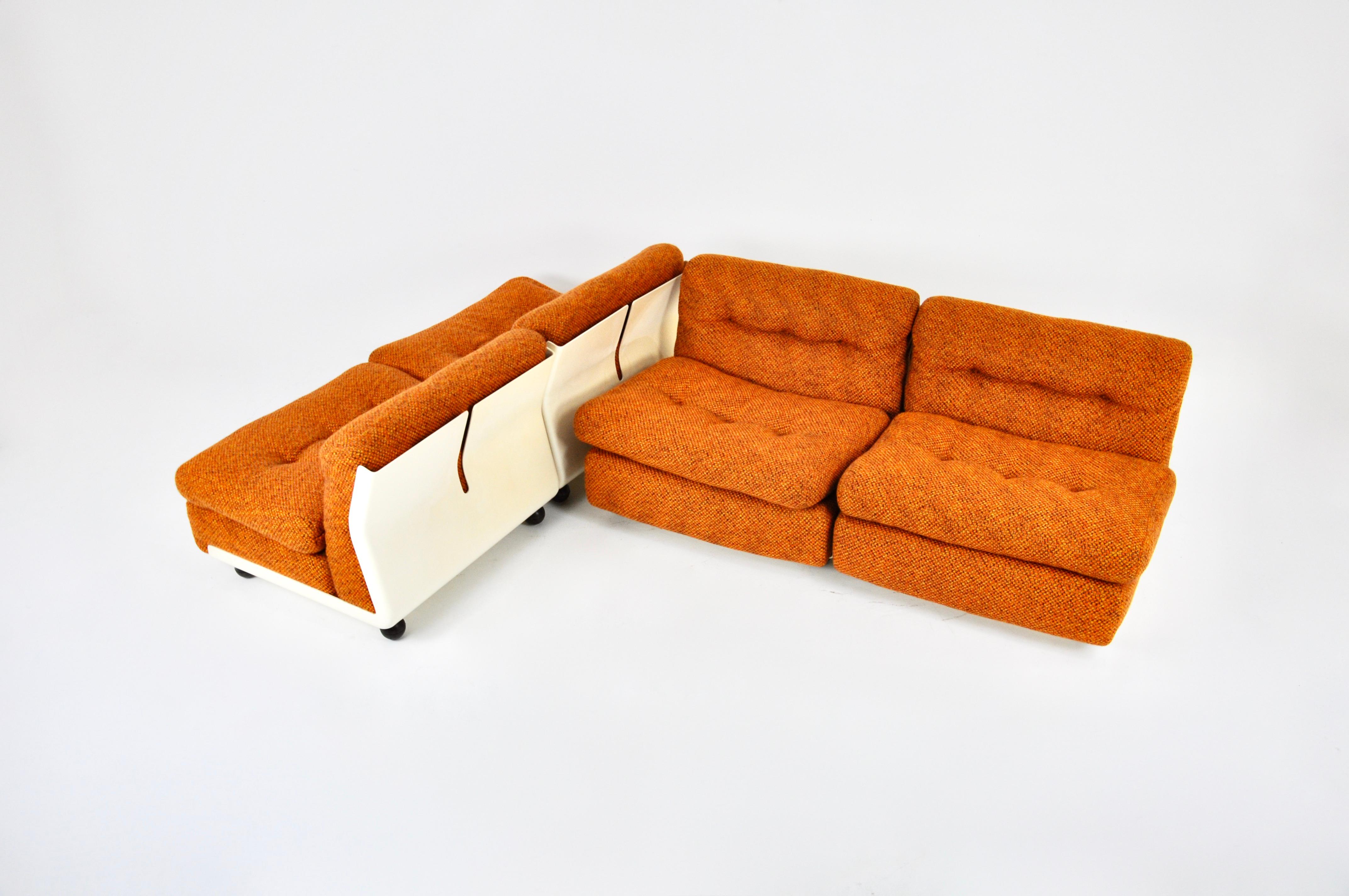 Mid-Century Modern Amanta Lounge chairs by Mario Bellini for C&B Italia, 1960s, set of 4 For Sale