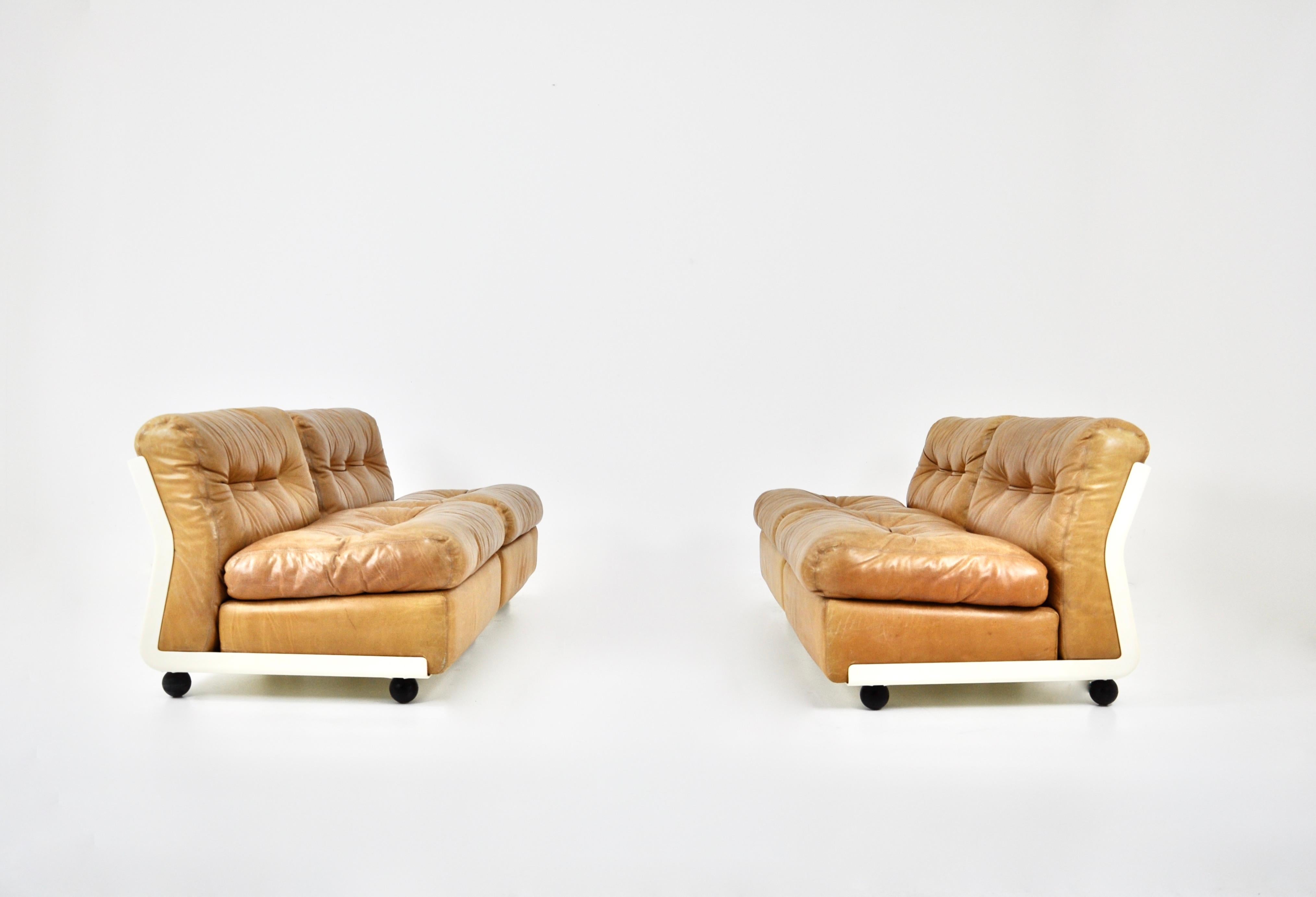 Amanta Lounge chairs by Mario Bellini for C&B Italia, 1960s set of 4 In Good Condition In Lasne, BE