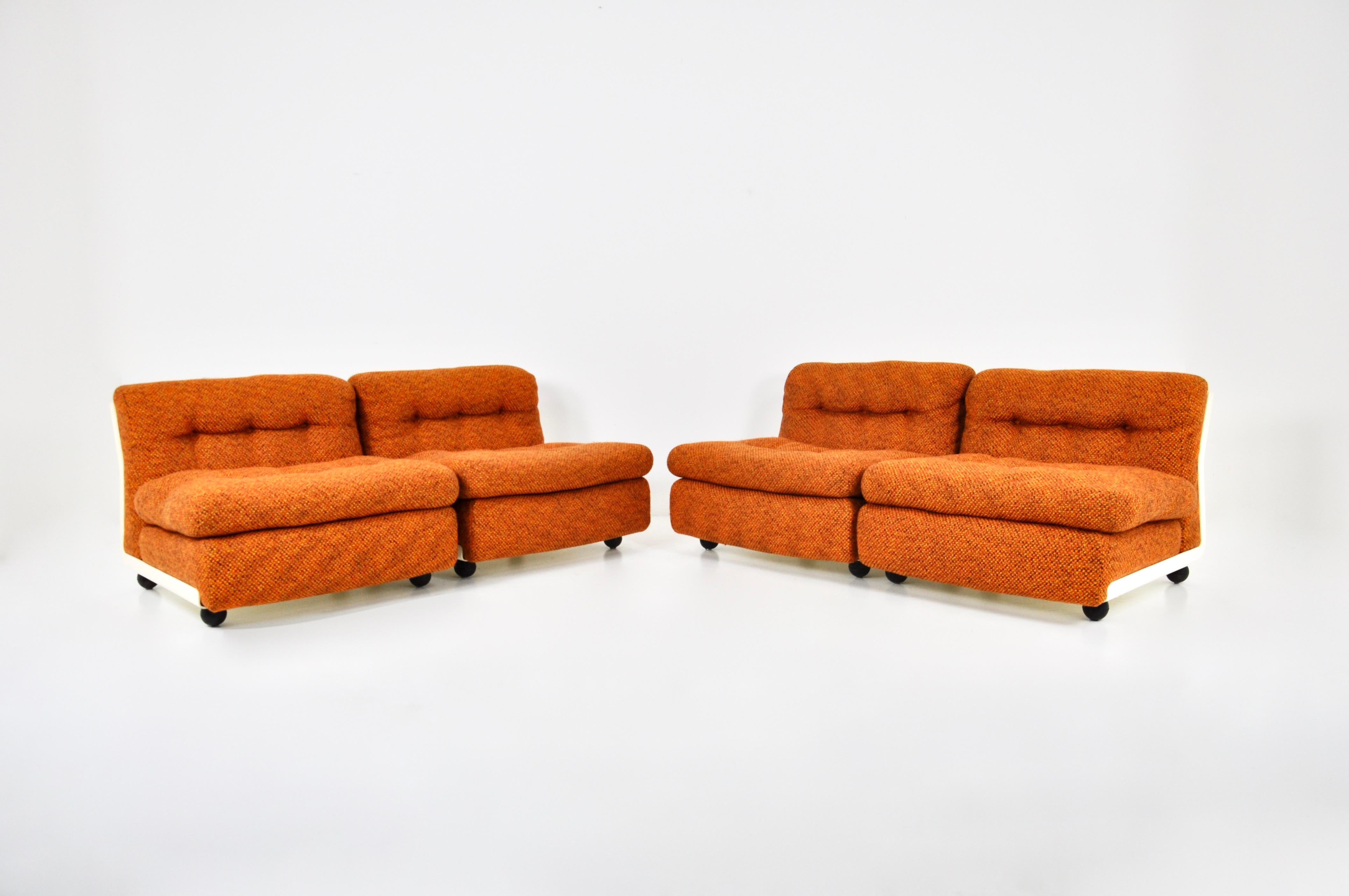 Mid-20th Century Amanta Lounge chairs by Mario Bellini for C&B Italia, 1960s, set of 4 For Sale