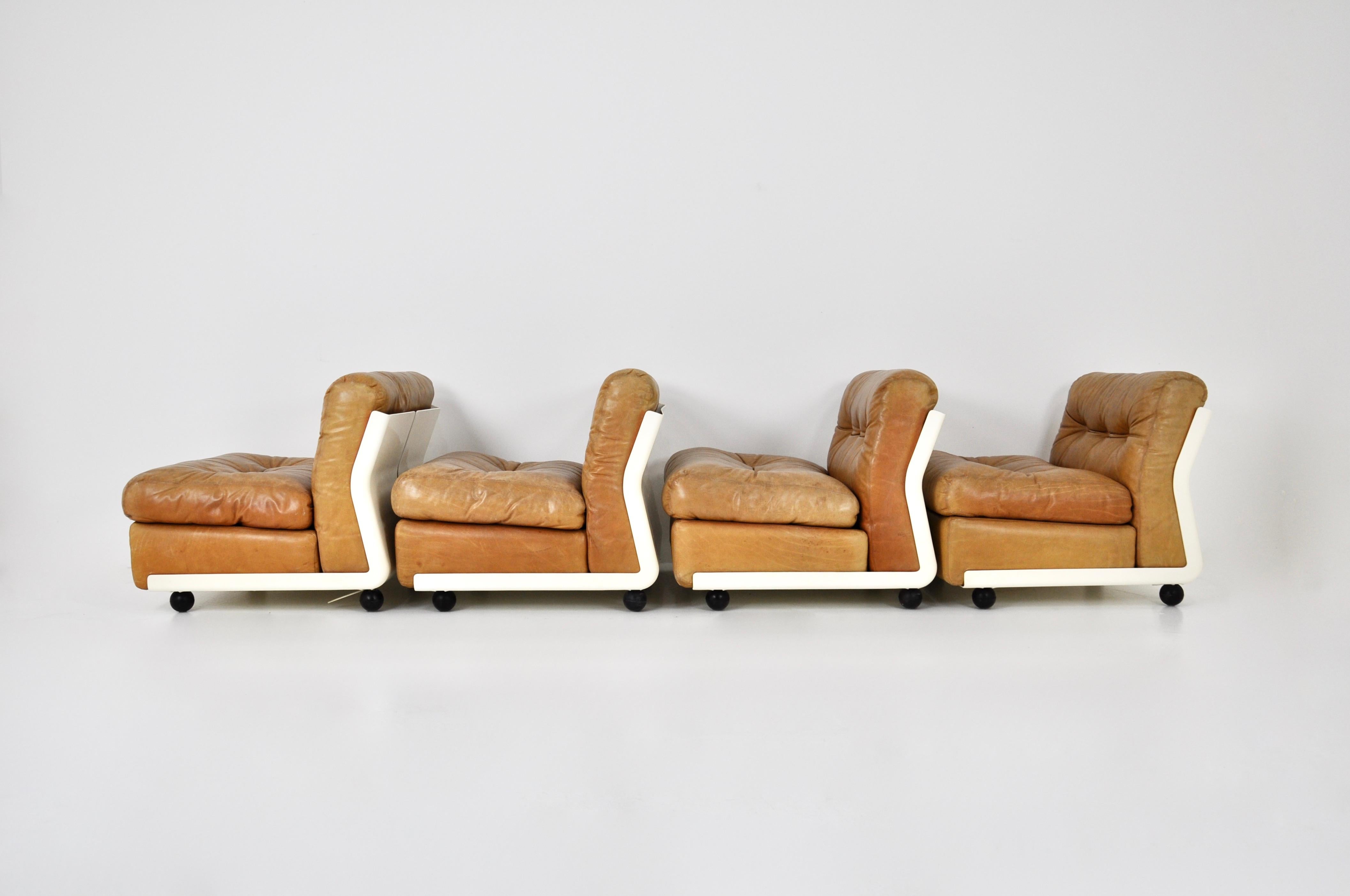 Amanta Lounge chairs by Mario Bellini for C&B Italia, 1960s set of 4 1