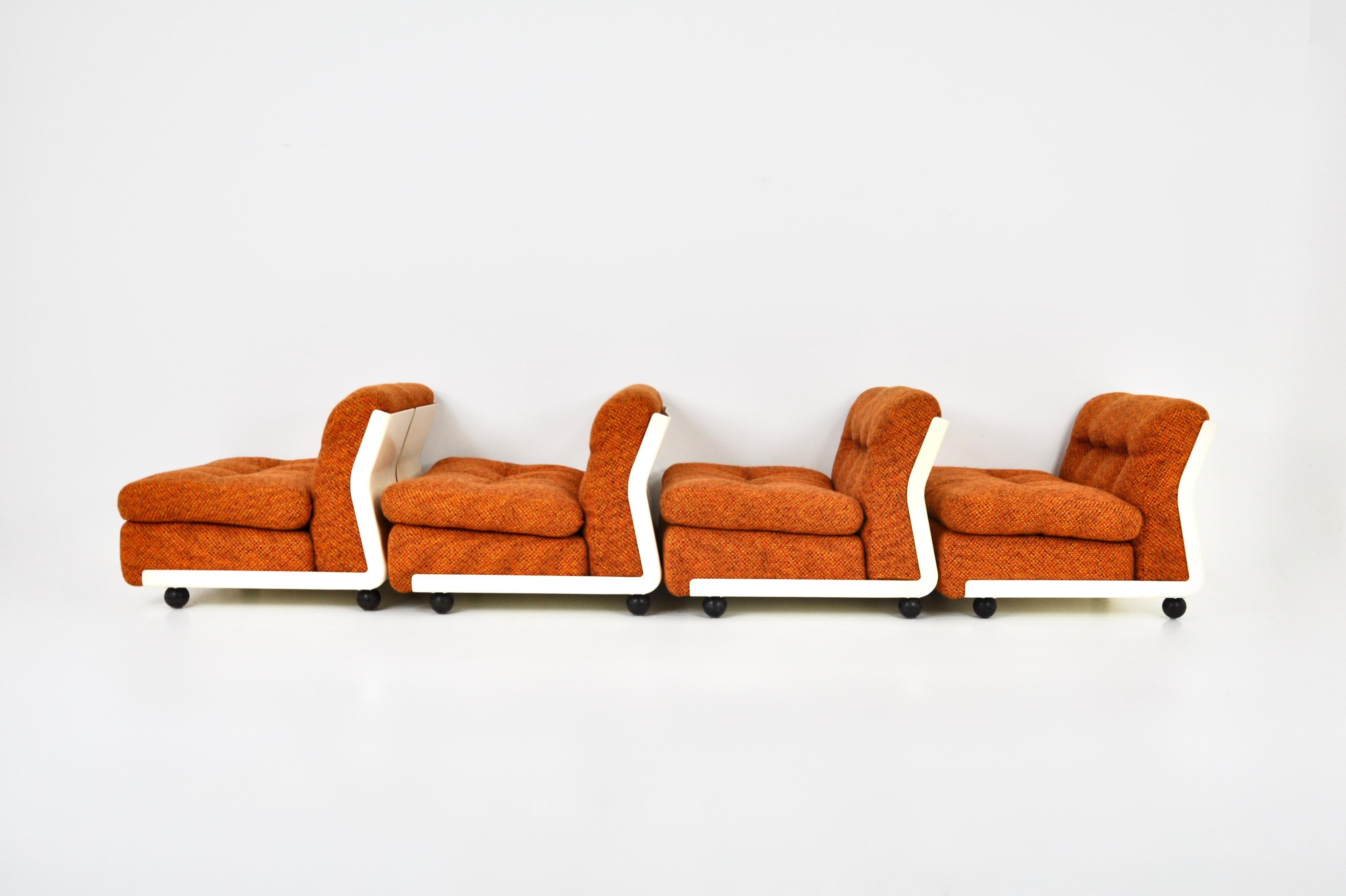 Amanta Lounge chairs by Mario Bellini for C&B Italia, 1960s, set of 4 2