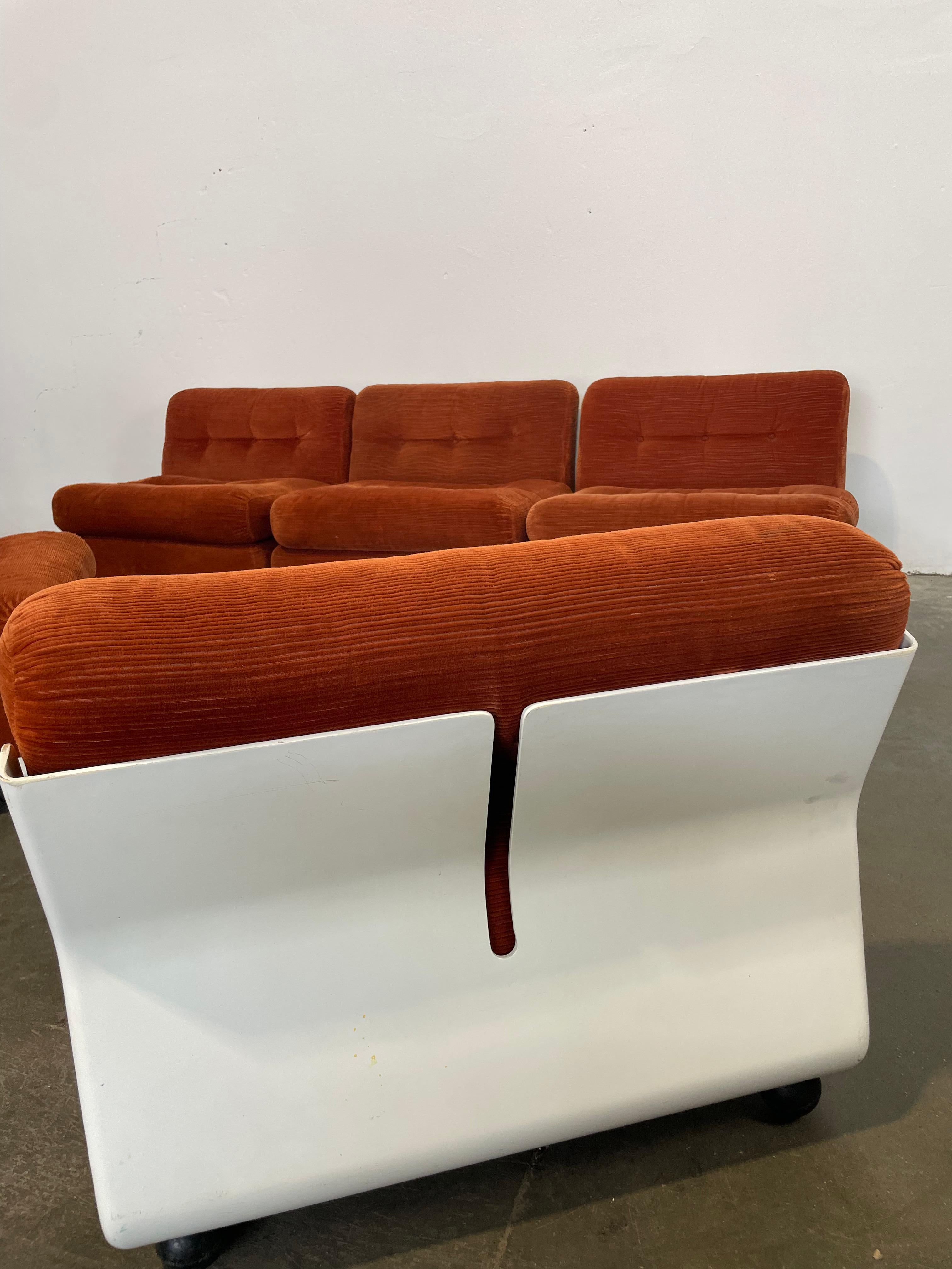 Amanta Mario Bellini per B&B 5 Poltroncine modulari in velluto (Samt) im Angebot