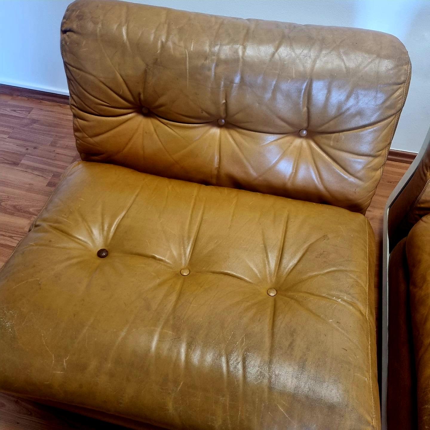 Amanta Modular Leather Sofa by Mario Bellini for C&B Italia, Italy, 1970s, Pair For Sale 4