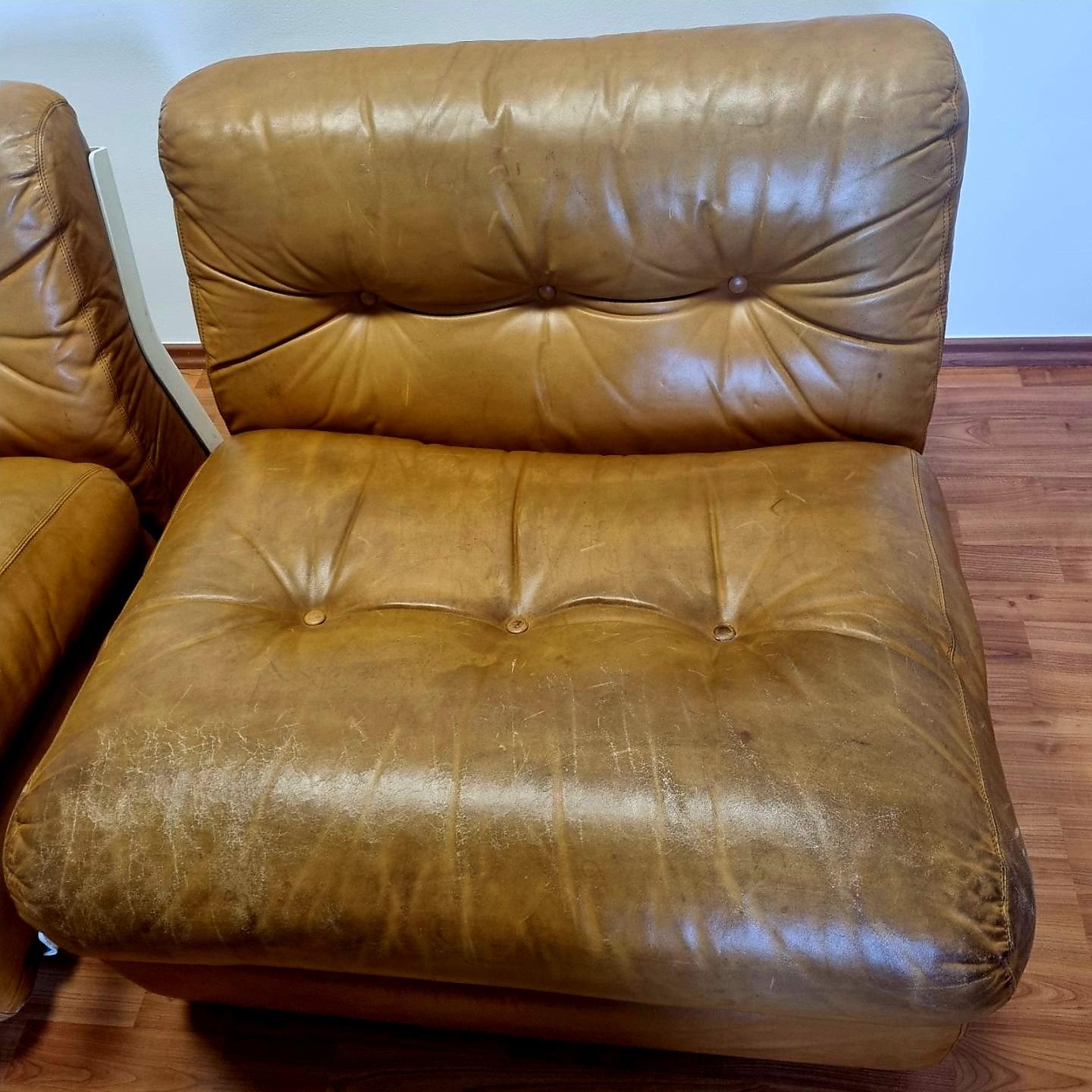 Amanta Modular Leather Sofa by Mario Bellini for C&B Italia, Italy, 1970s, Pair For Sale 5