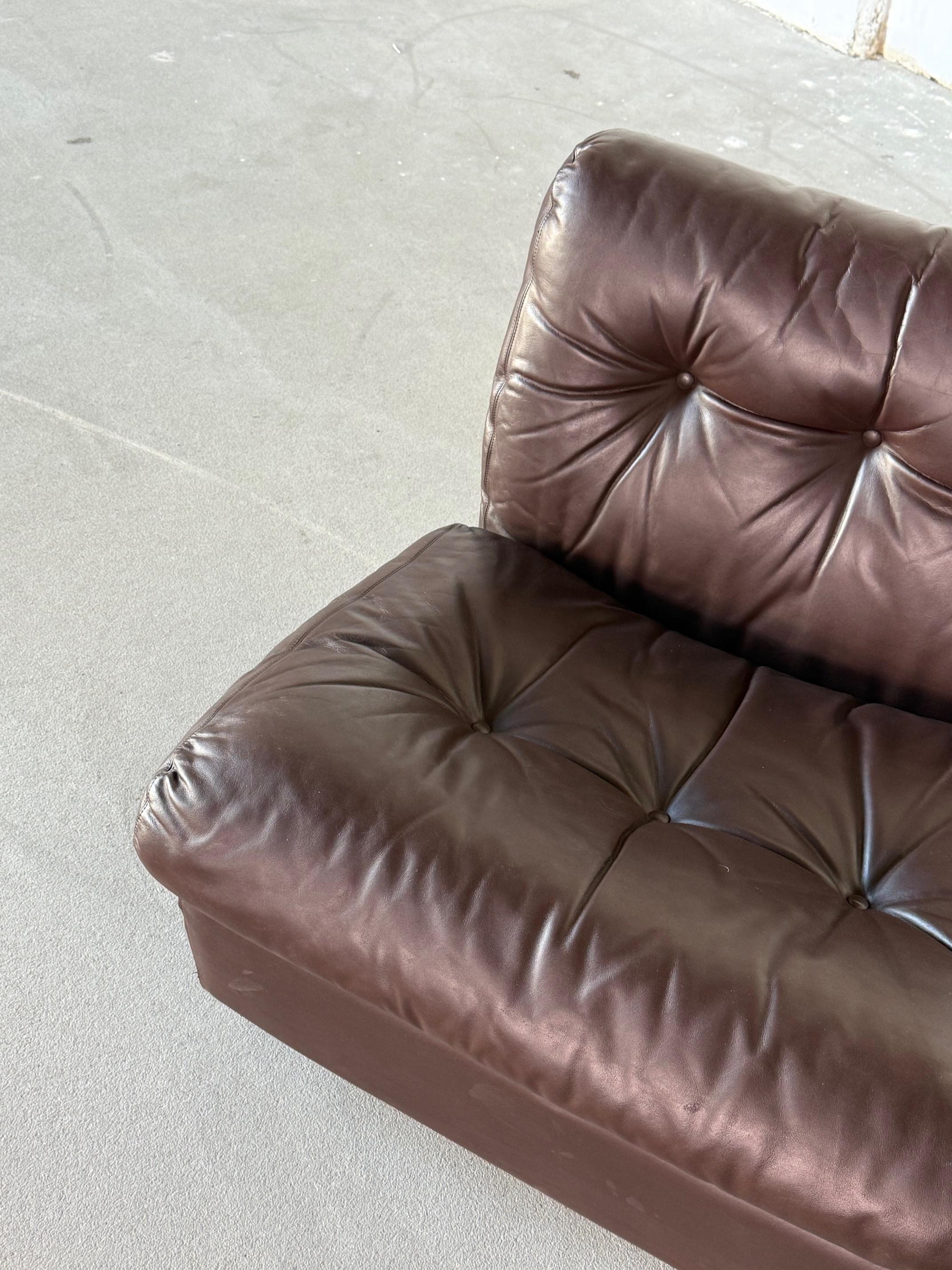 Sofá modular Amanta de B&B Italia, diseñado por Mario Bellini - Piel original mediados del siglo XX en venta