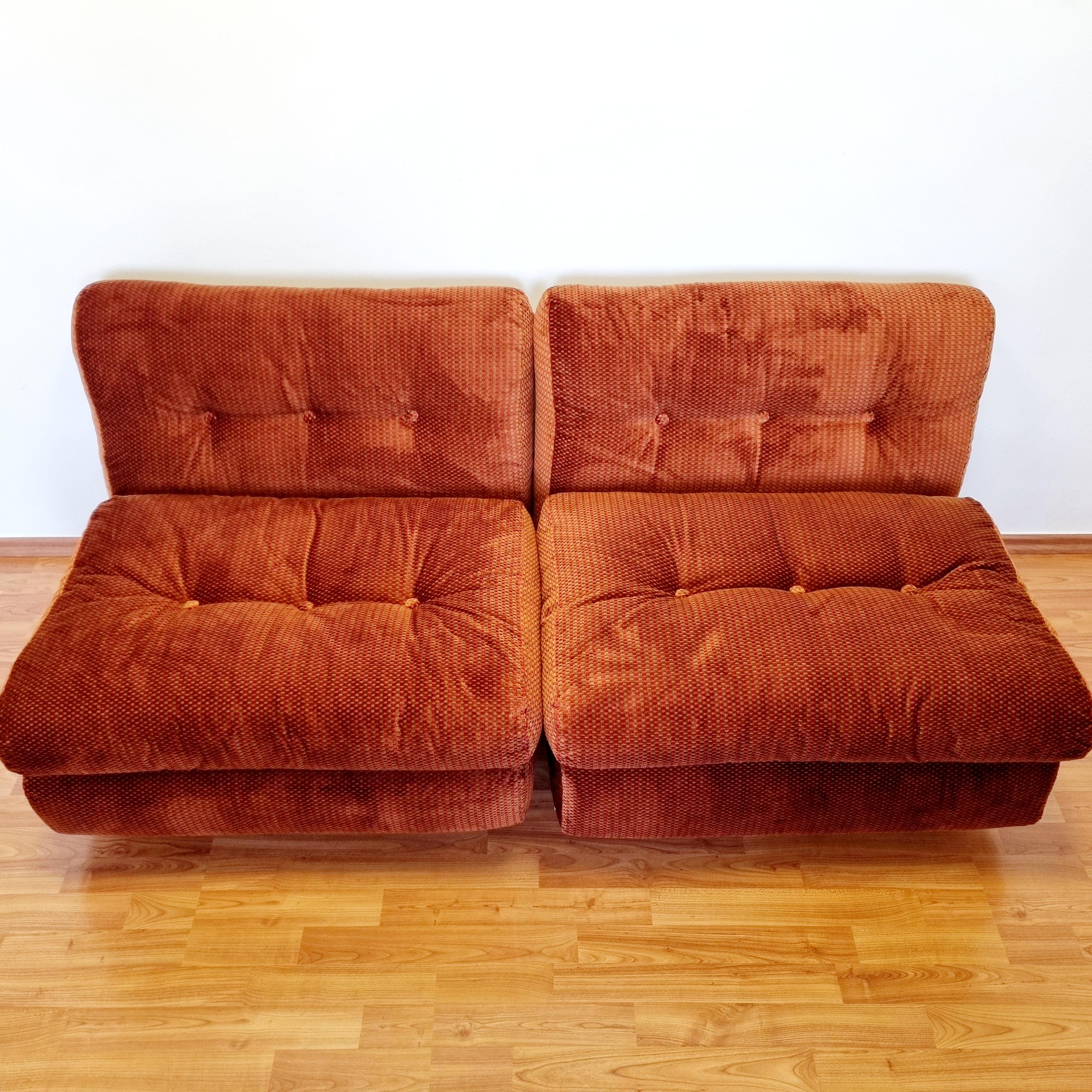 Milieu du XXe siècle Paire de canapés modulaires Amanta de Mario Bellini pour C&B Italia, Italie, années 1970