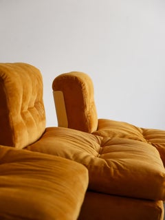 Amanta Modular Sofa in Camel Velvet  By Mario Bellini for B&B Italia 1970
