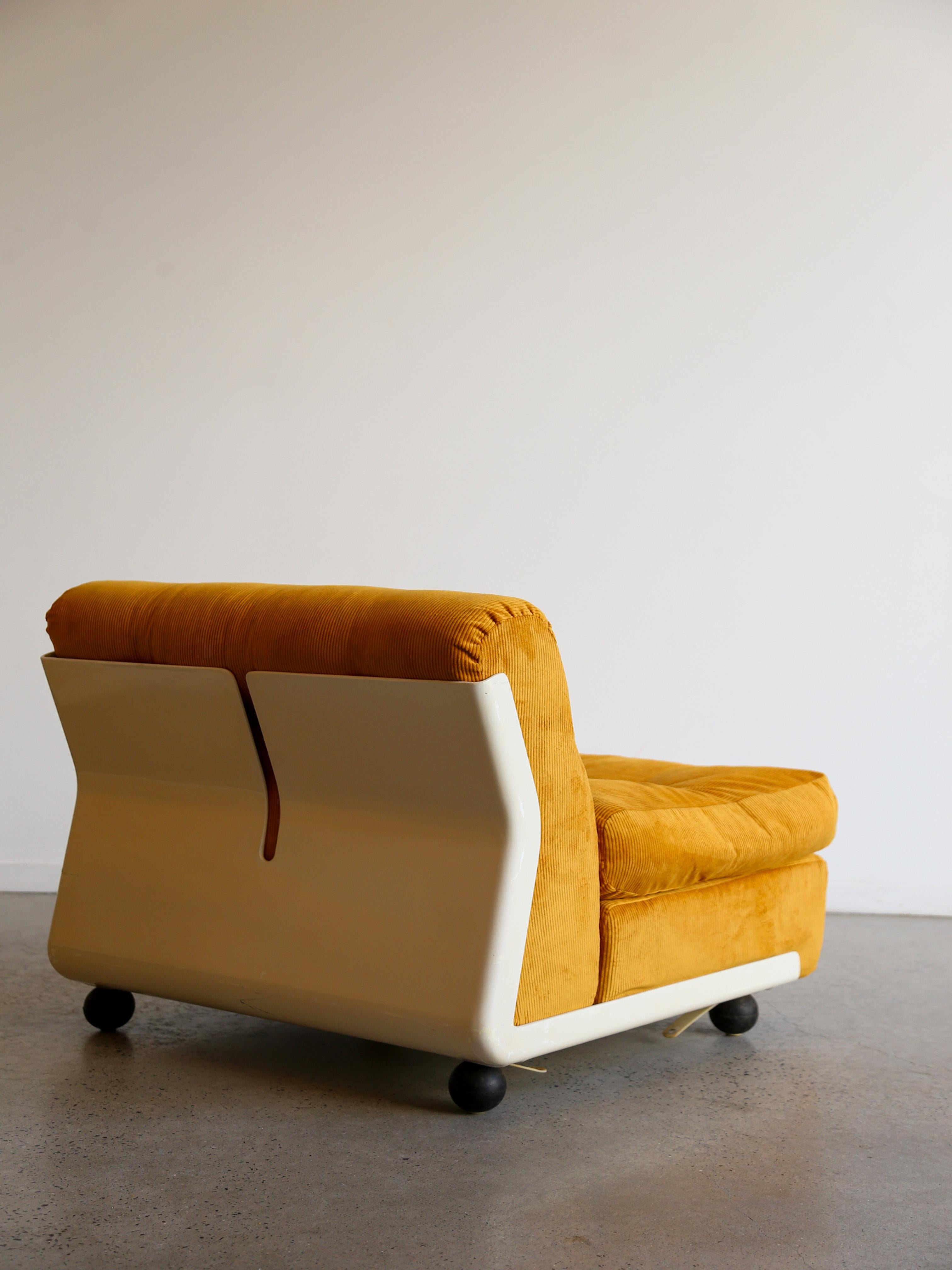 Leather Amanta Modular Sofa in Camel Velvet  By Mario Bellini for B&B Italia 1970