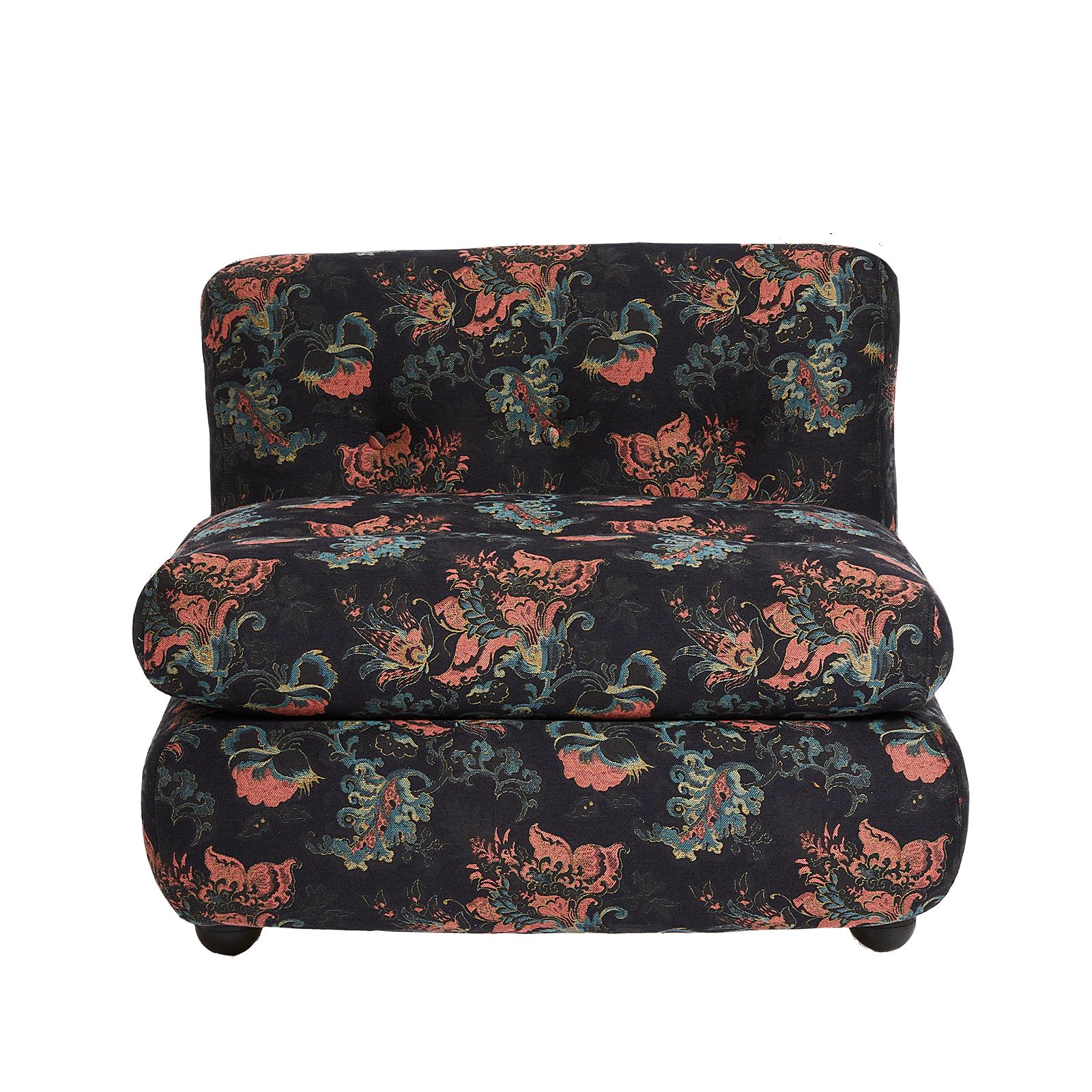 Italian Amanta Set of 3 Armchairs by B&B/ C&B Italia, 1970s - PERSEPHONE Noir, Verdigris For Sale