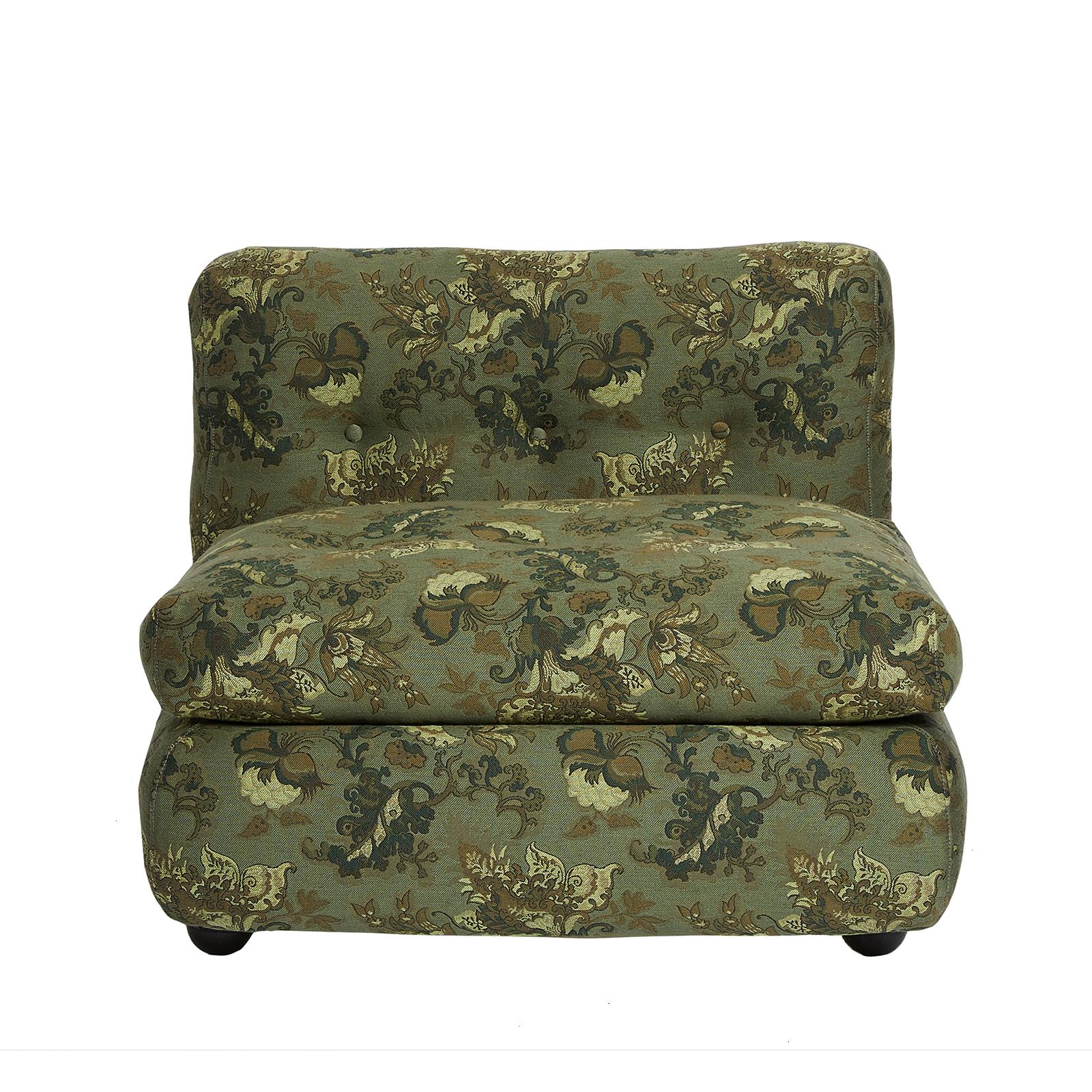 Amanta Set of 3 Armchairs by B&B/ C&B Italia, 1970s - PERSEPHONE Noir, Verdigris In Excellent Condition For Sale In New York, NY