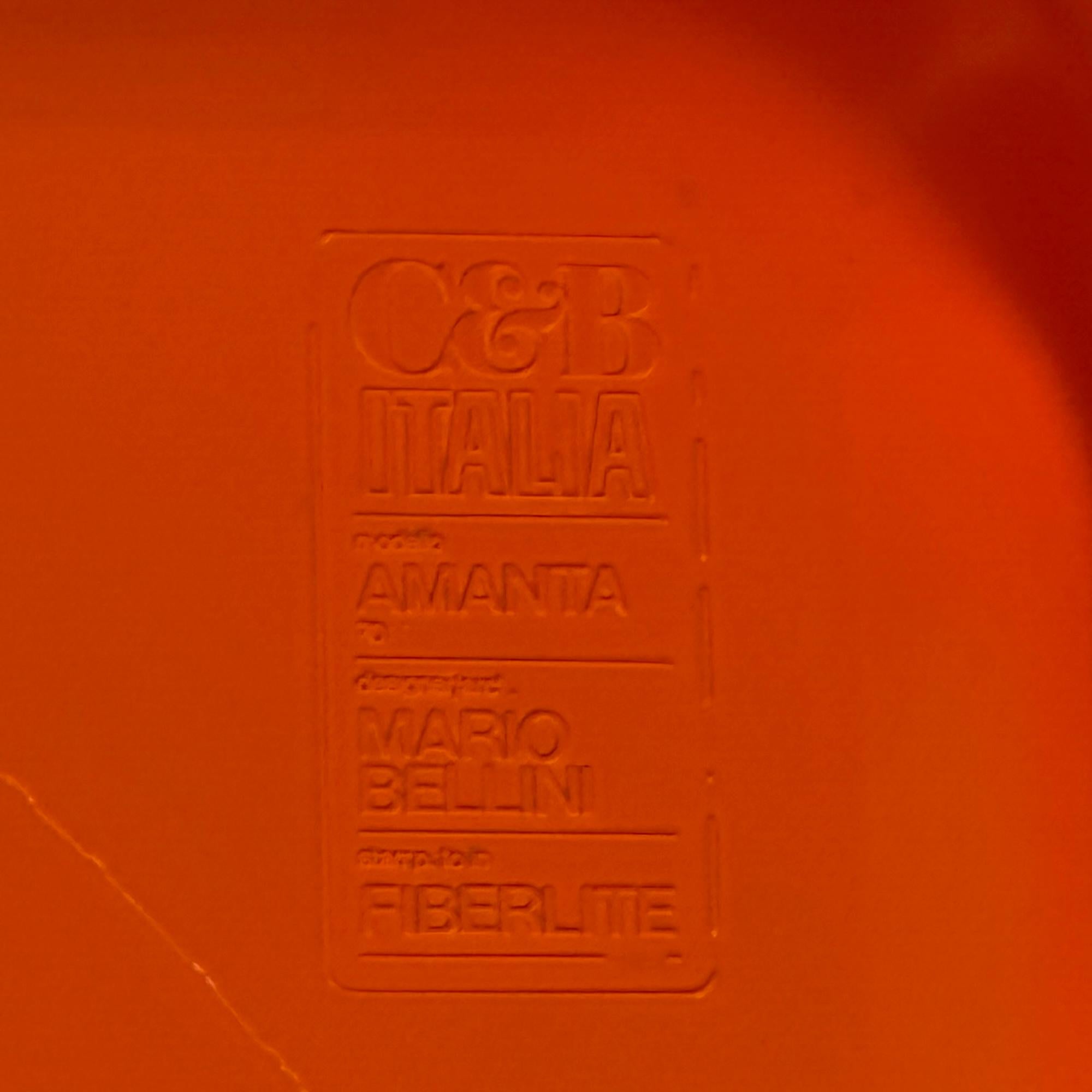 Amanta Table by Mario Bellini for C&B Italia - Orange Fiberglass, 1960/70s 4