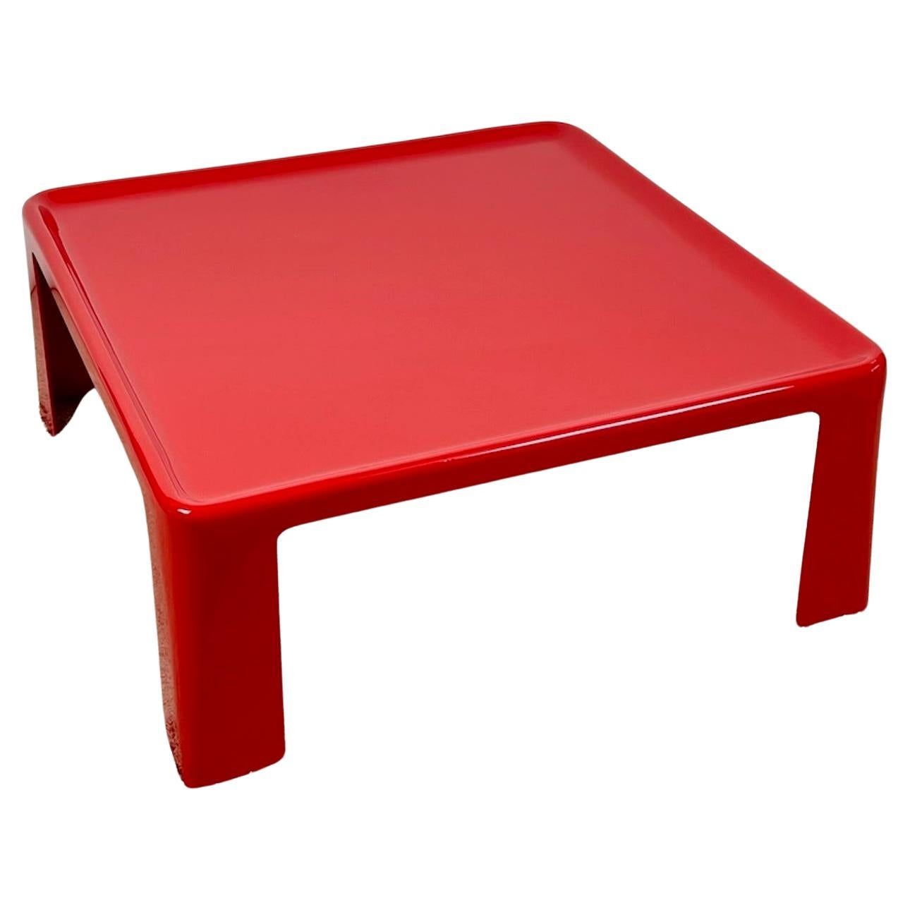 Amanta-Tisch Mario Bellini für B&B Italia – Ikonisches 60er-Jahre-Design – Rotes Glasfaser