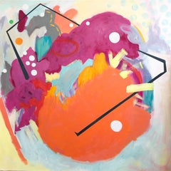 Large Vibrant Abstract Acrylic Painting ‘Ambush Tang Tabu’ by Amantha Tsaros