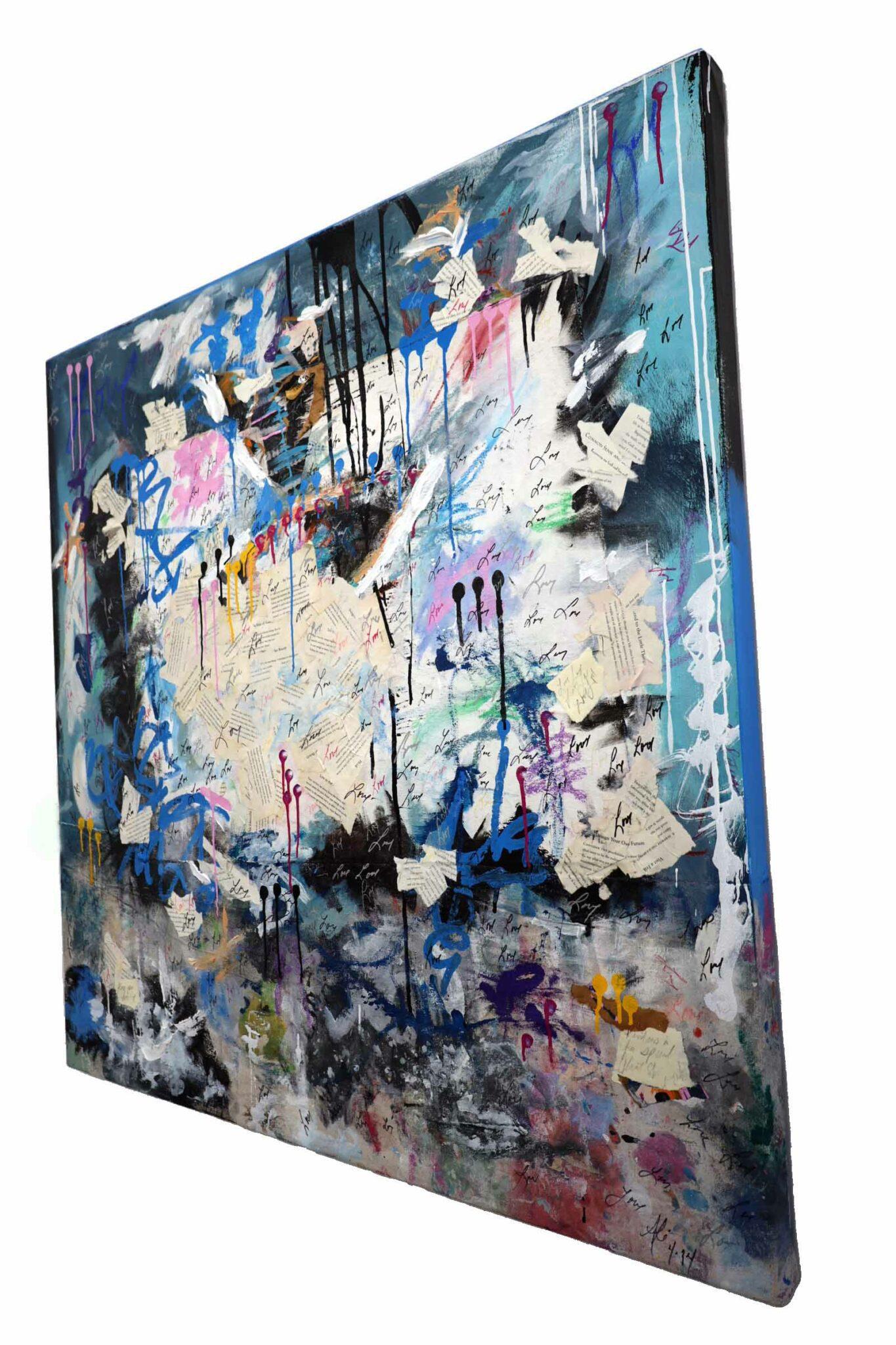 Glücklich sein (Violett), Abstract Painting, von Amanza Smith 