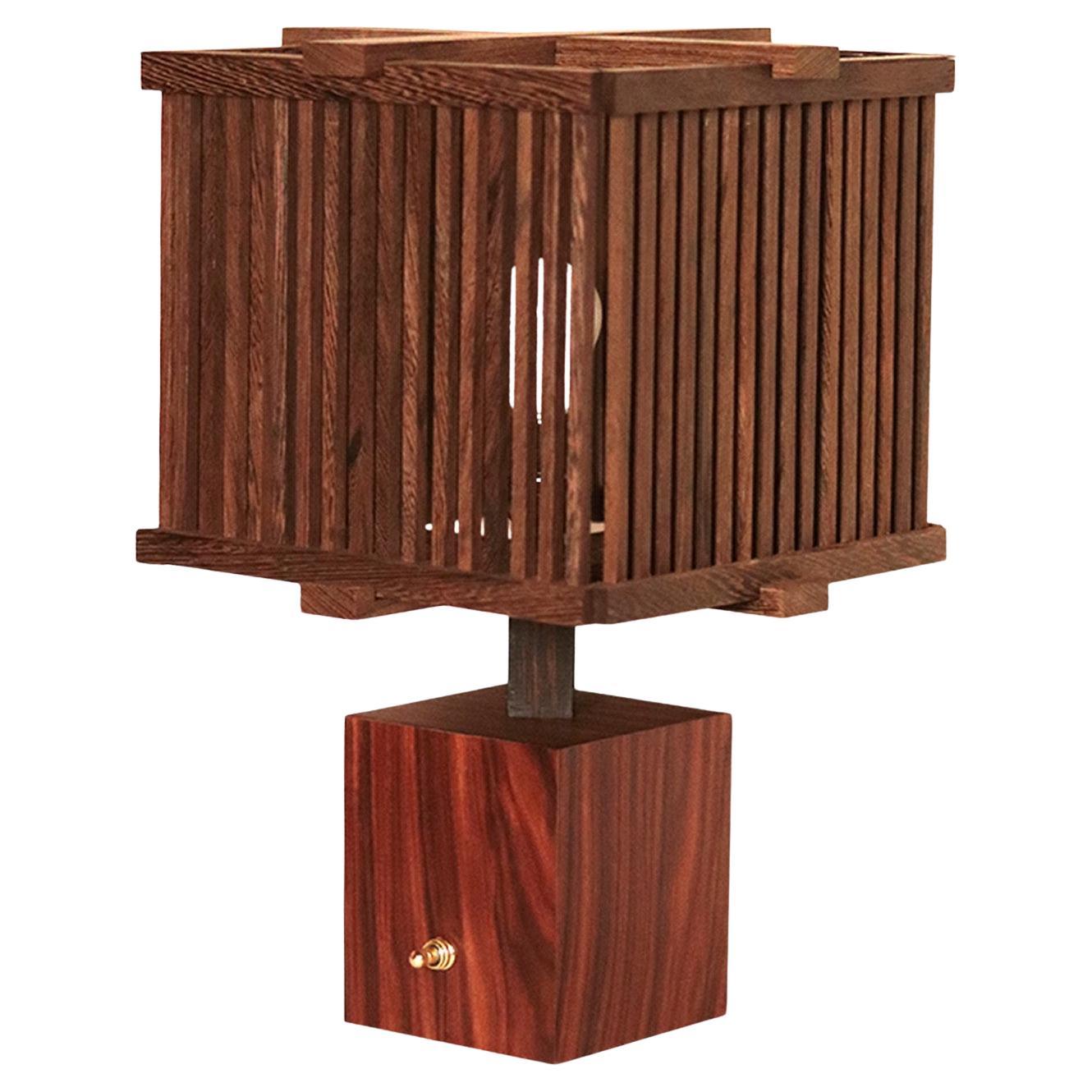 Amar Wood Lamp With Slatted Shade