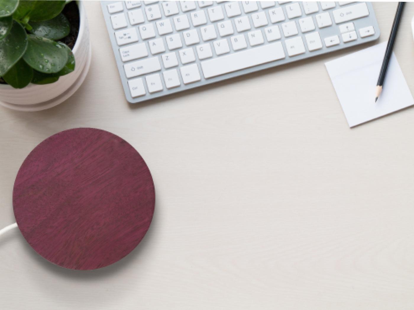 Amaranth Wood Base, klein, 15W Wireless Charger (21. Jahrhundert und zeitgenössisch) im Angebot