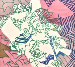 "Rosa" Amaranth Ehrenhalt, Acquerello unico, Espressionismo astratto, 1992