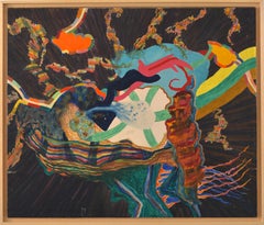 "Sin título" Amaranth Ehrenhalt, Mujer expresionista abstracta, Óleo sobre lienzo, 1967