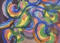 "Victor" Amaranth Ehrenhalt, Acquerello unico, Espressionismo astratto, 1983