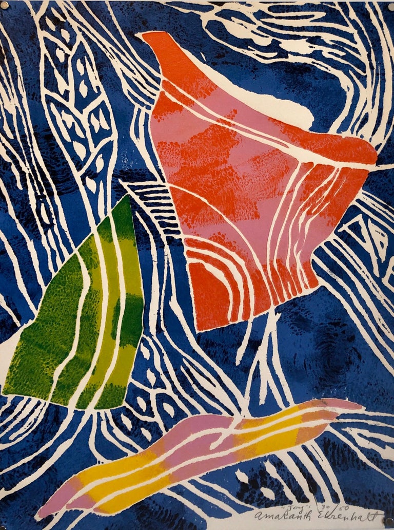 Amaranth Ehrenhalt Color Embossed Lithograph Print New York