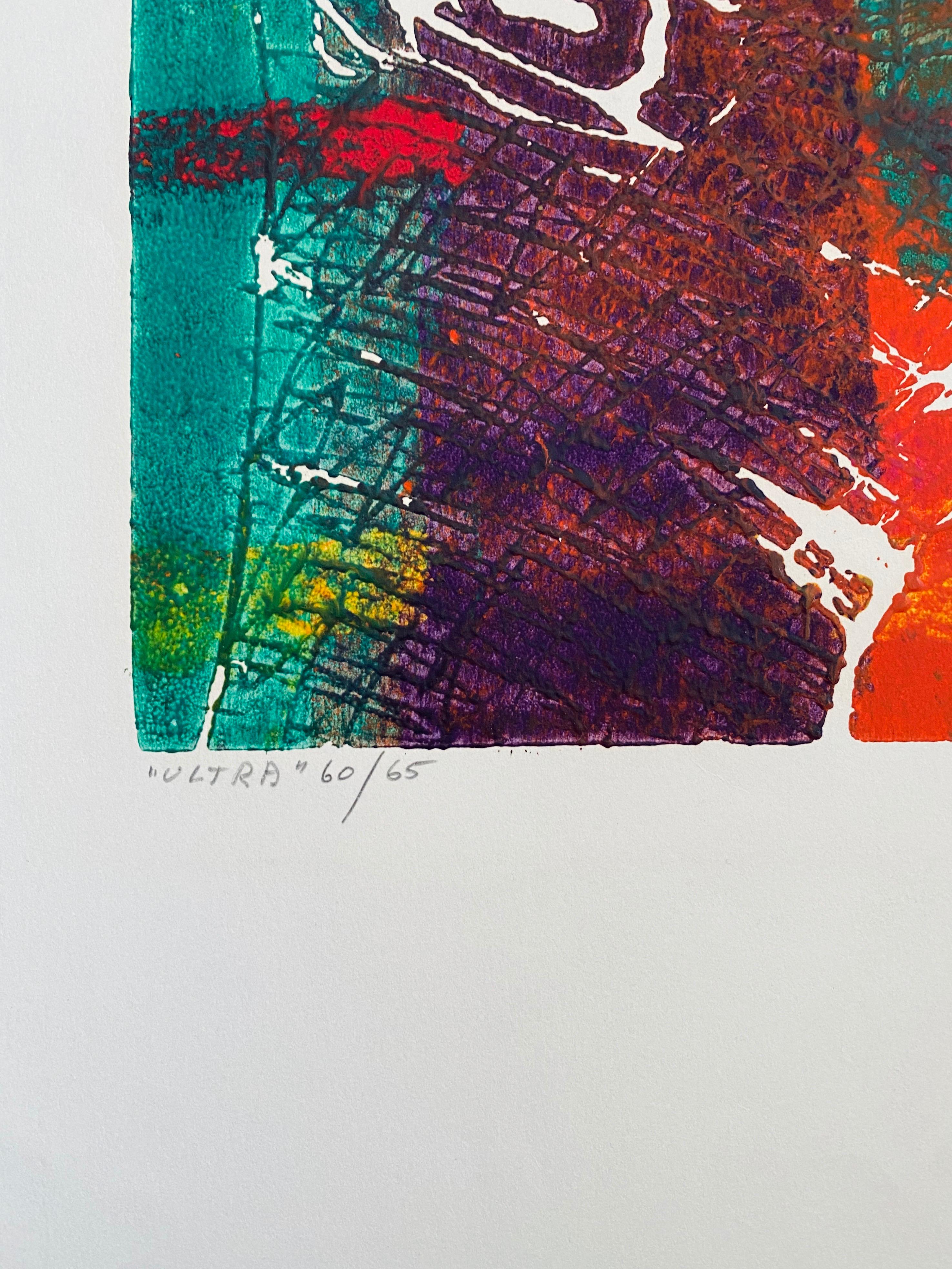 Color Embossed Lithograph Print New York Abstract Expressionist Woman Artist For Sale 2