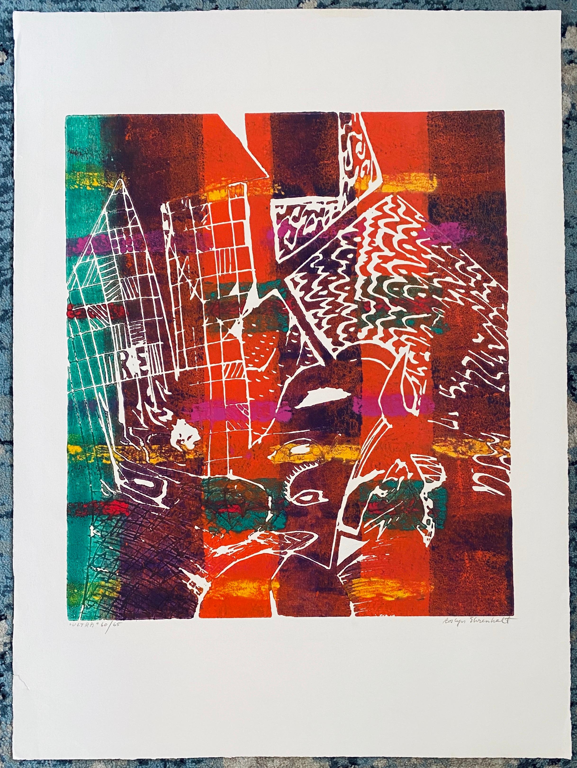 Color Embossed Lithograph Print New York Abstract Expressionist Woman Artist For Sale 6