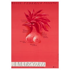 Amarcord 1976 Allemagne de l
Est A1 Style B Affiche de film, Erhard Gruttner