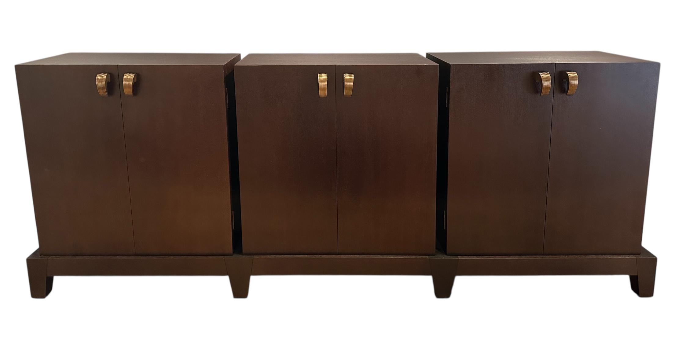 Amarcord Credenza by Promemoria, Wooden Modular Cabinet with Bronze handles For Sale 4